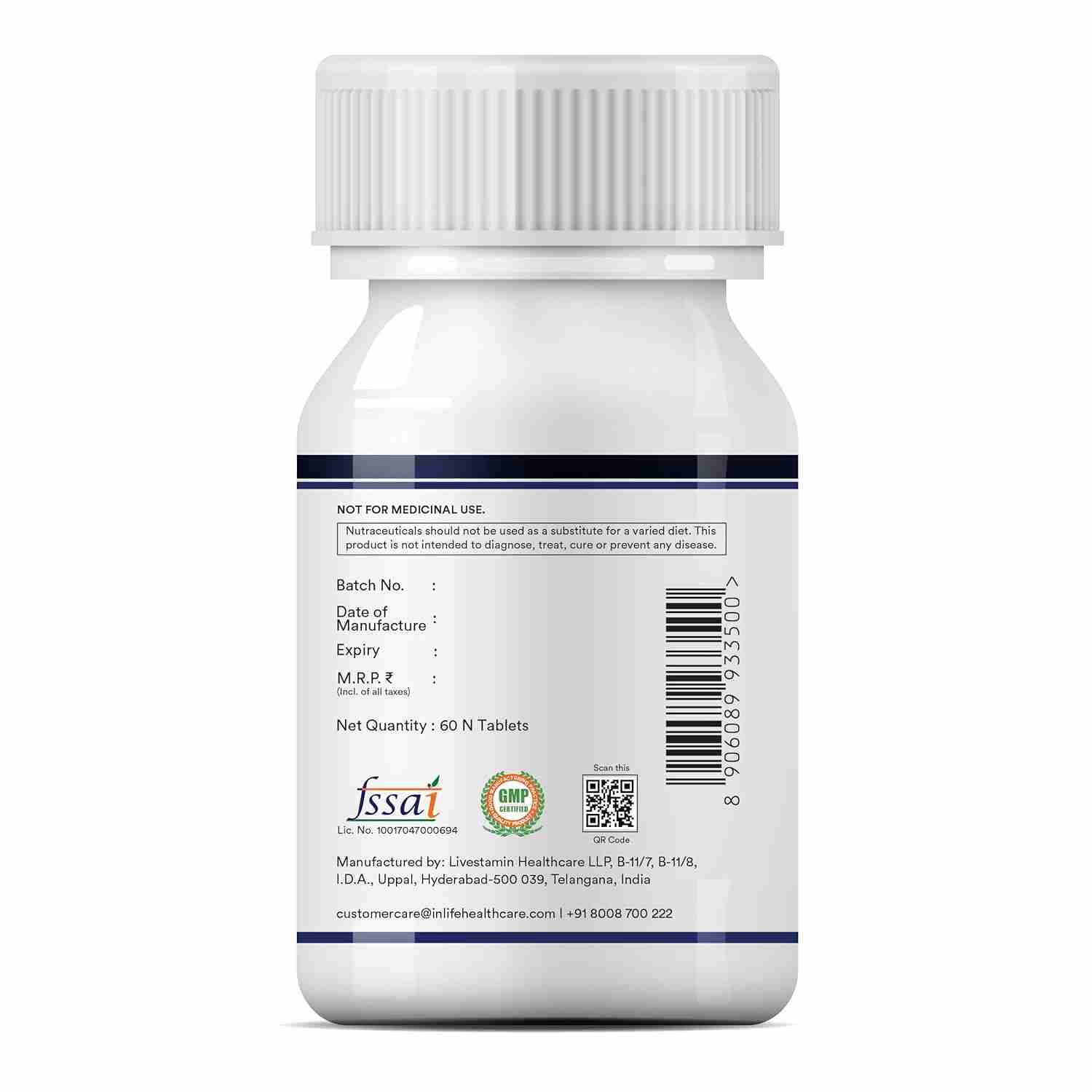 Inlife | Melatonin 10mg with Tagar 250mg | 60 Tablets | Enhanced with Vitamin B6 & Chamomile Extract | May Support Restful Sleep, Relaxation | Non|Habit Forming | Supports Eye Health