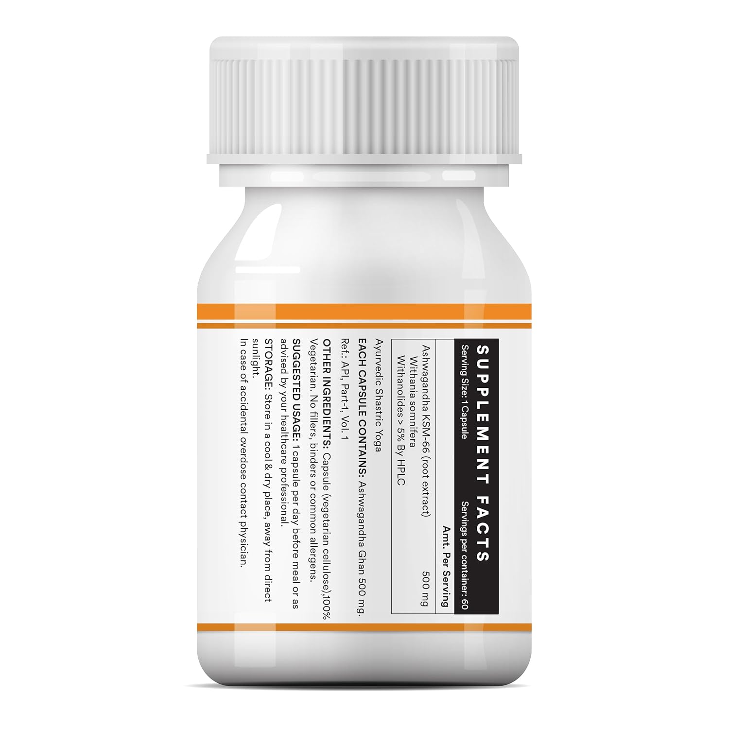 Inlife | Ashwagandha KSM|66 (500 mg) | 60 Capsules | Extra Strength Natural Formulation | Supports Strength, Energy | Withania Somnifera Extract