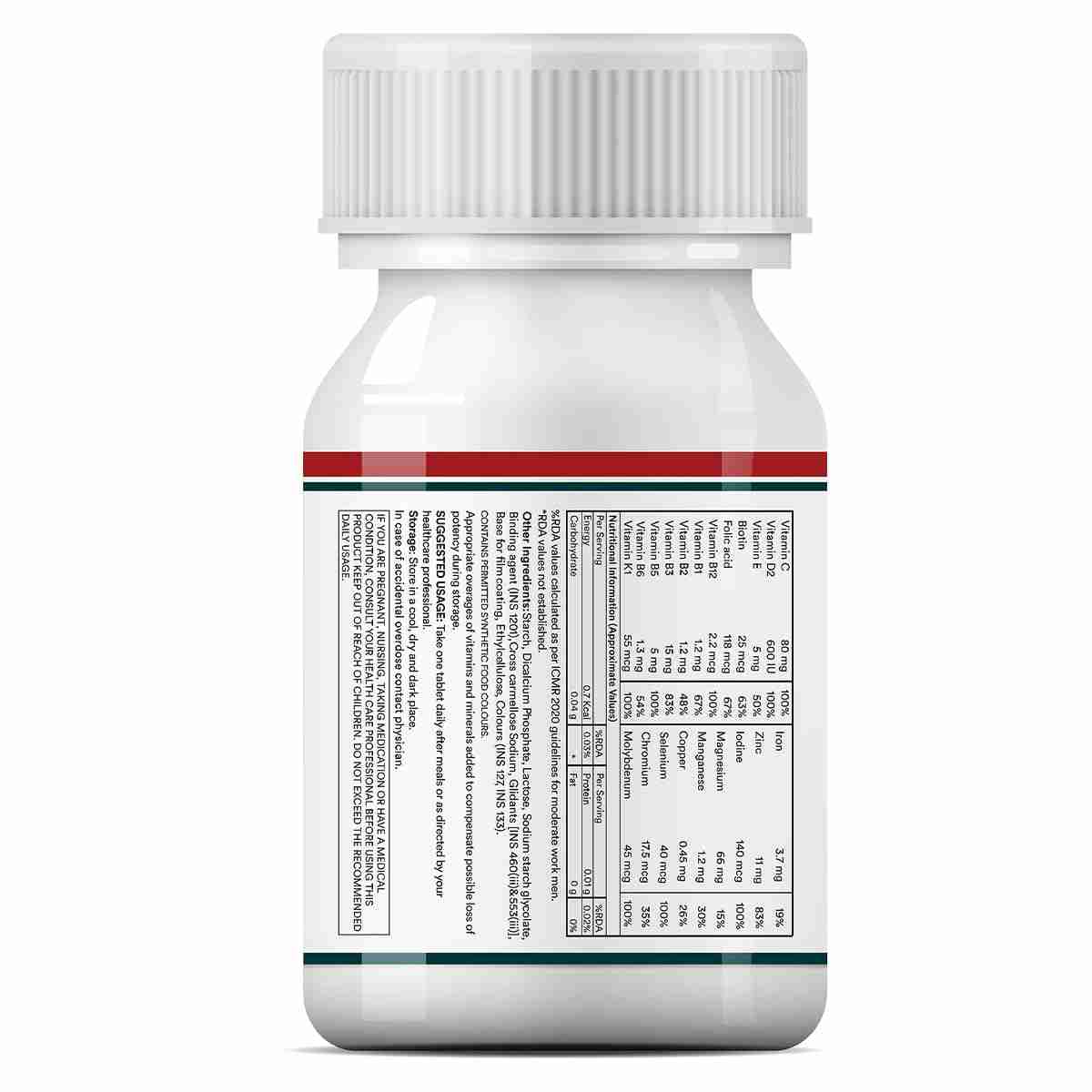Inlife | Multivitamin Tablets for Men | 60 Tablets | Enriched with Zinc, Vitamin C, Vitamin D3, and Essential Multiminerals | Supports Energy, Stamina, and Immunity | Supports Overall Health & Wellness