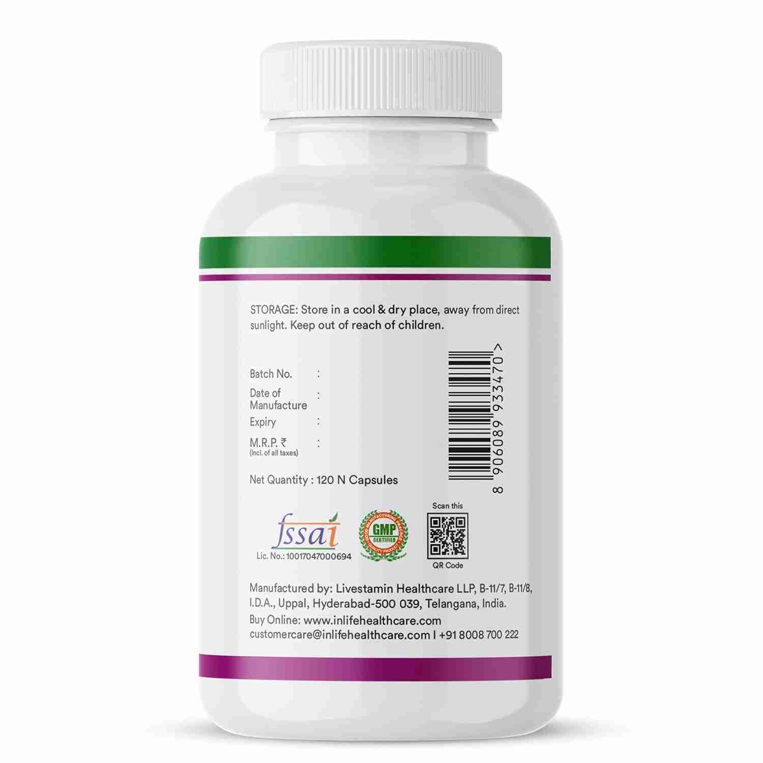 Inlife | Milk Thistle Extract 800mg | 80% Silymarin Liver Support Supplement | 120 Veg Cap