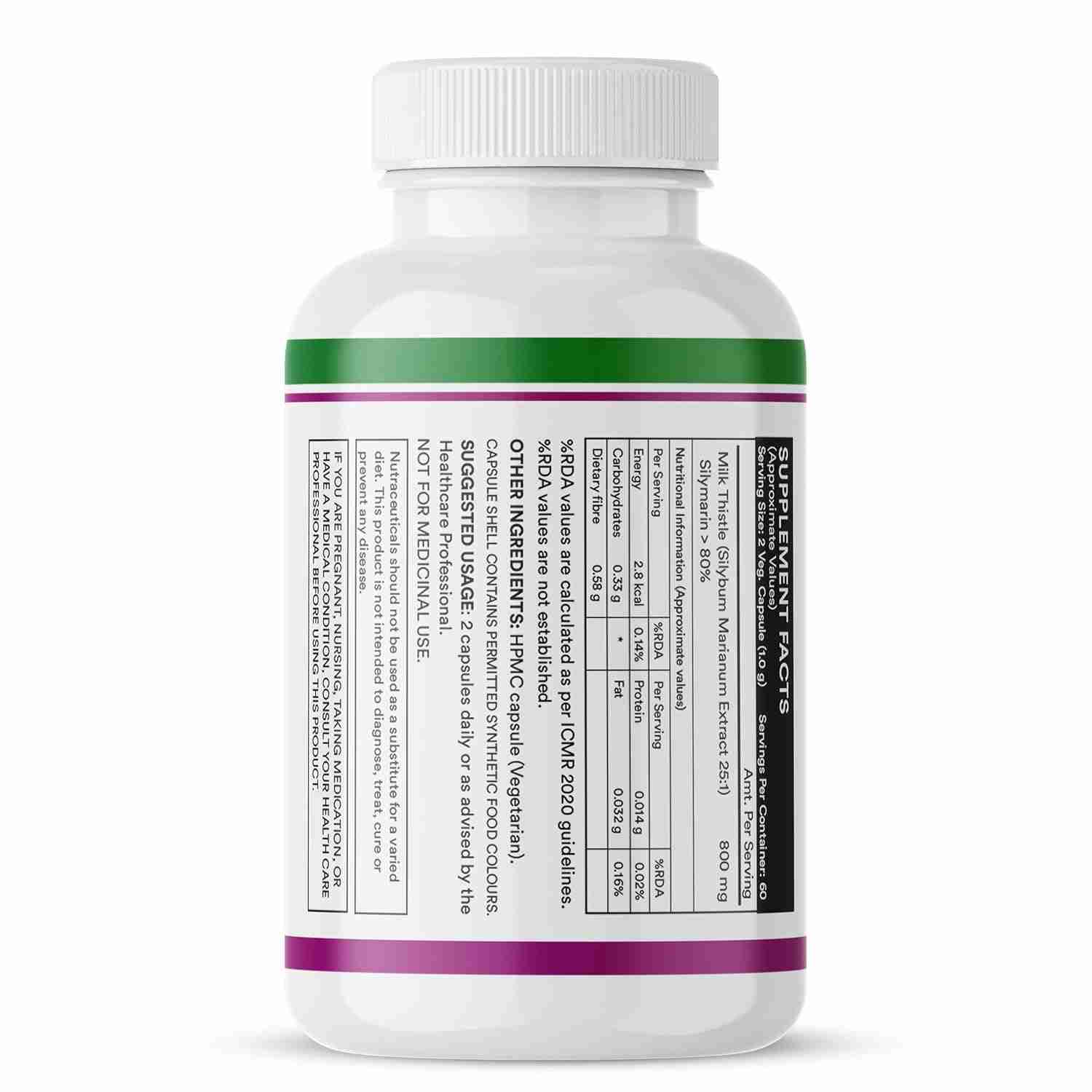 Inlife | Milk Thistle Extract 800mg | 80% Silymarin Liver Support Supplement | 120 Veg Cap
