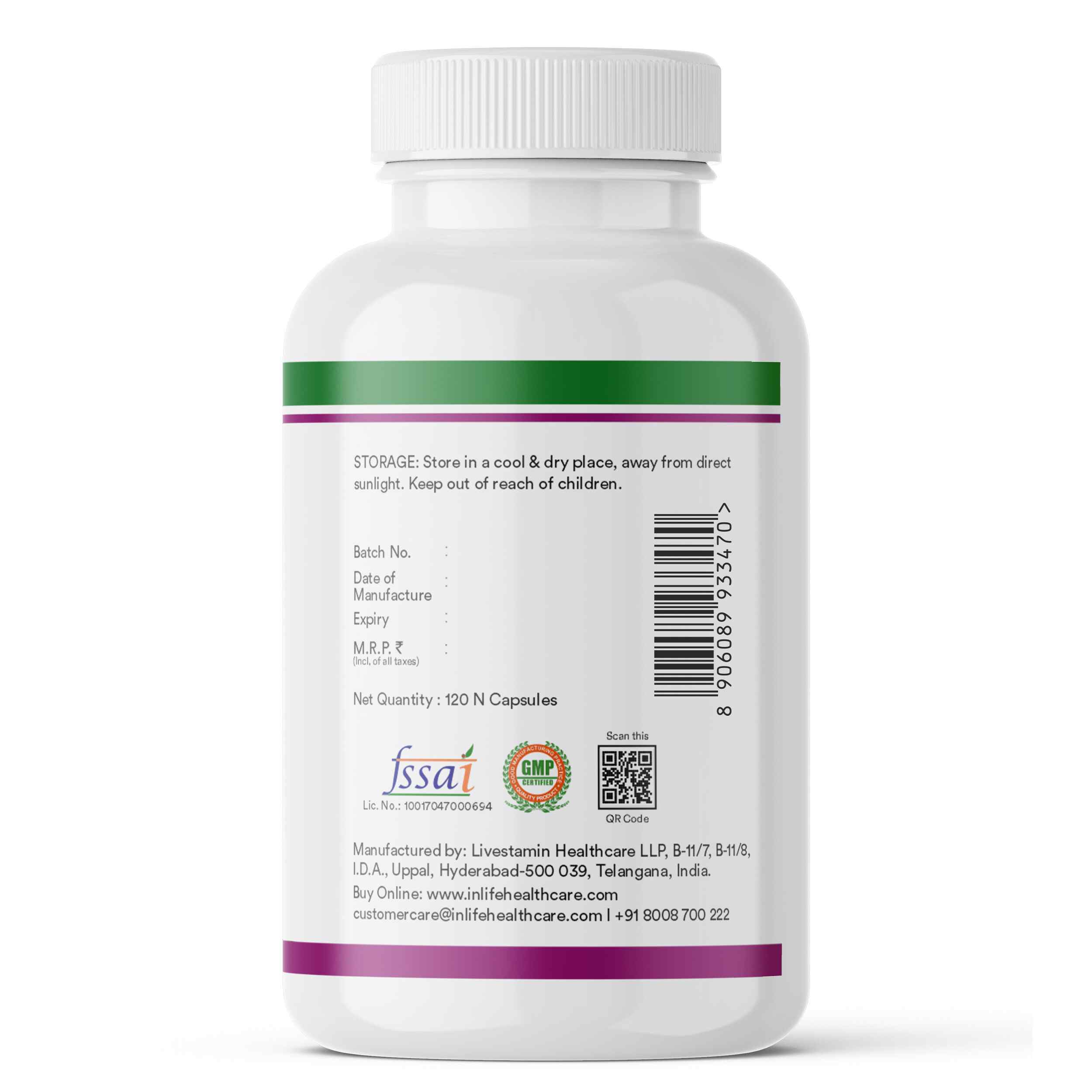 Inlife | Milk Thistle 800mg Silymarin | Silybum Marianum Extract 25:1 | Liver Health & Detox Function | Men Women | 120 Veg Cap