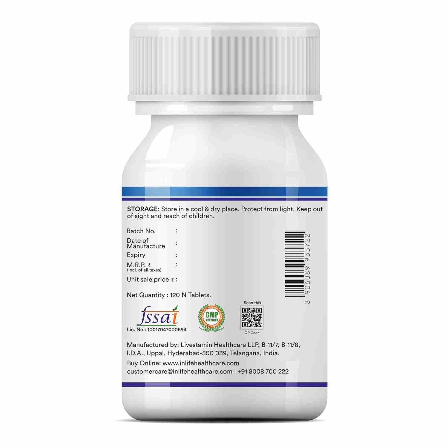 Inlife | Melatonin 5mg Tablets | Promotes Sleep and Relaxation | Vegetarian Friendly & Easy to Swallow Supplement for Men and Women | 120 Tablets