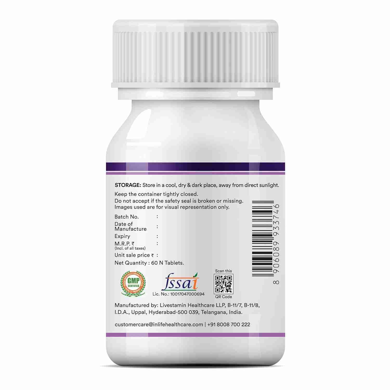 Inlife | ZMA (Zinc Magnesium Aspartate & Vitamin B6) For Men And Women | For Muscle Strength, Recovery, Sleep, Immune Support | 60 Tablets