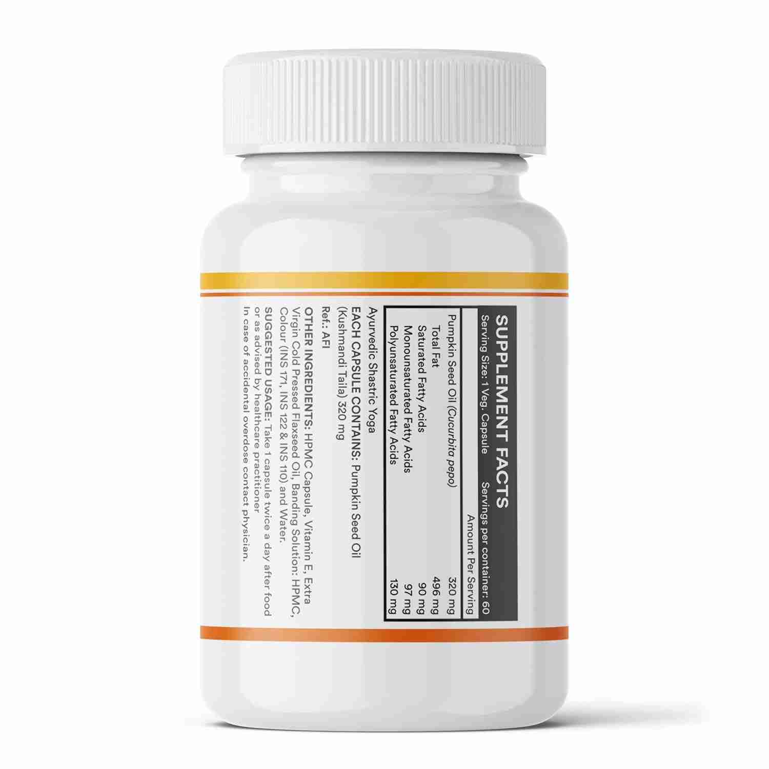 Inlife | Pumpkin Seed Oil Capsules | Extra Virgin Cold Pressed Pure Oil | Plant|Based Phytosterols | Prostate Health Support & Immunity | 60 Veg Cap