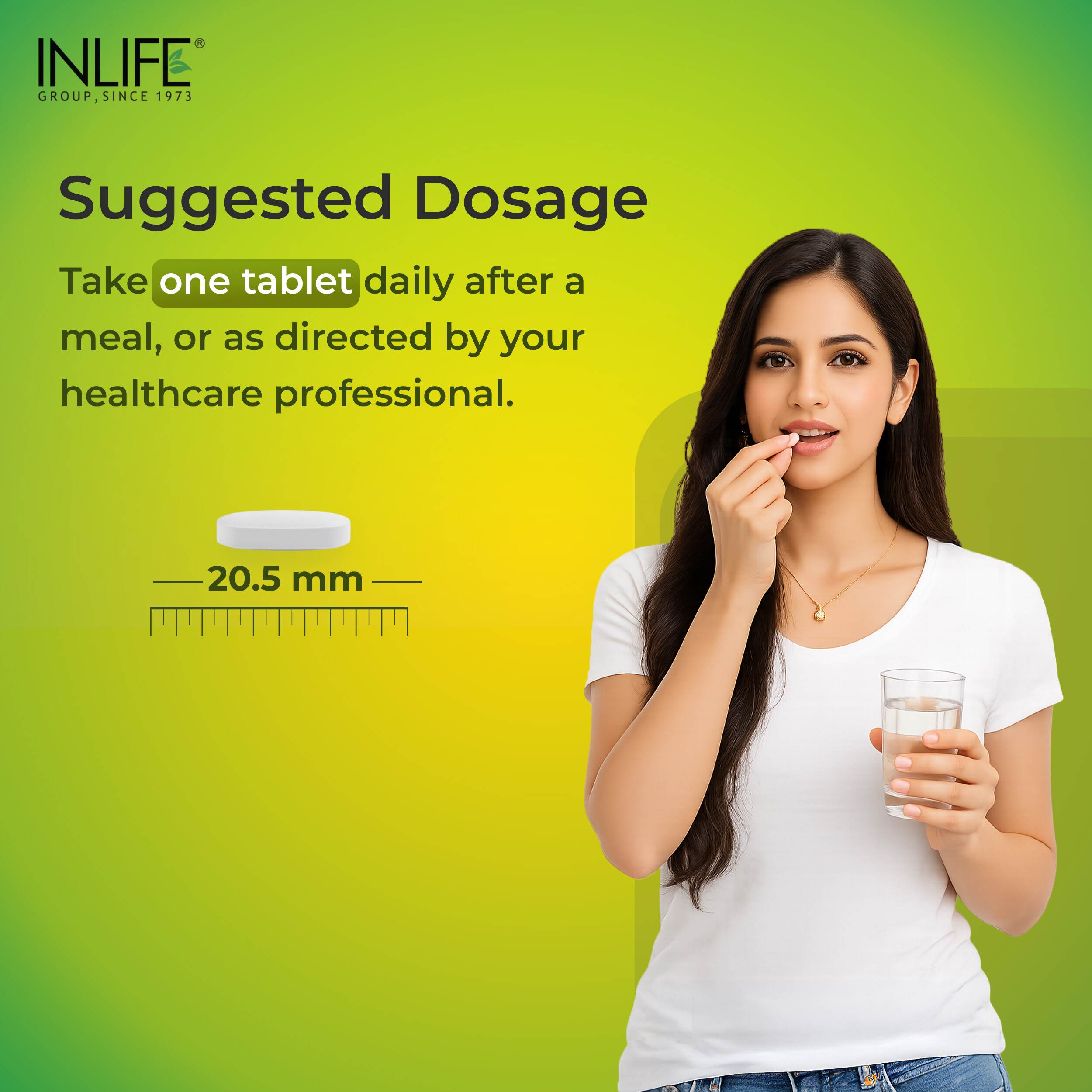 Inlife | Calcium Magnesium Zinc | Vitamin D2 B12 Folic Acid K2 MK7 | Bone Muscle & Joint Health Support | Men Women | 60 Tab