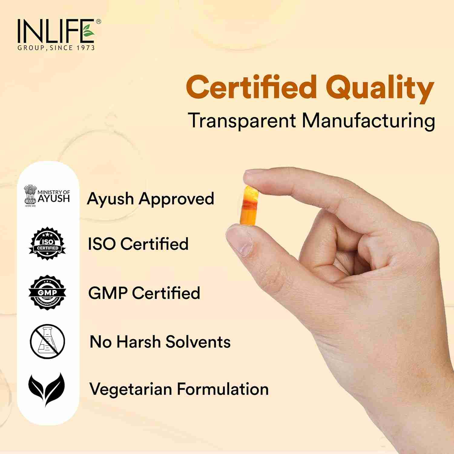Inlife | Curcumin Capsules with Turmeric Oil | 71% Turmerones & 95% Curcuminoids | Supercritical CO₂ Extracted Oil Supplement | Immune Support & Joint Health – 60 Liquid Filled Veg Cap