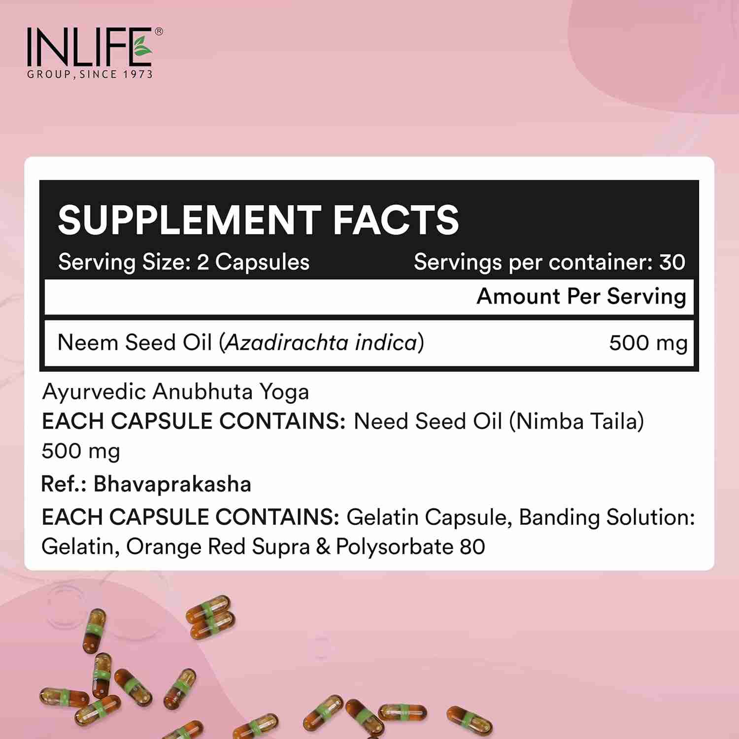 Inlife | Vaginal Health Capsules for Hygiene Support with Neem Seed Oil (Nimba Taila) 500mg | Promote Healthy Vaginal Odor & Vaginal Flora | 60 Count