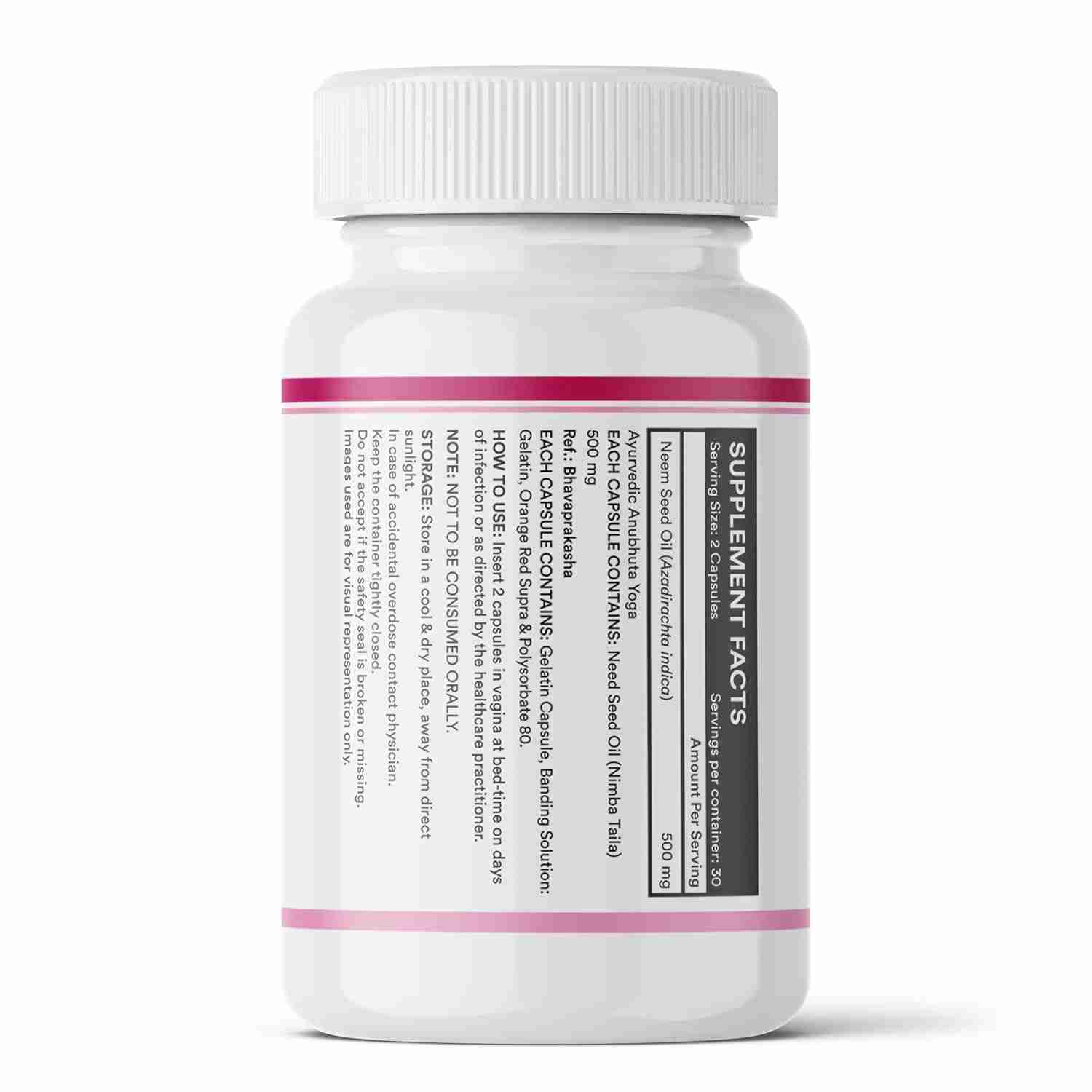 Inlife | Vaginal Health Capsules for Hygiene Support with Neem Seed Oil (Nimba Taila) 500mg | Promote Healthy Vaginal Odor & Vaginal Flora | 60 Count