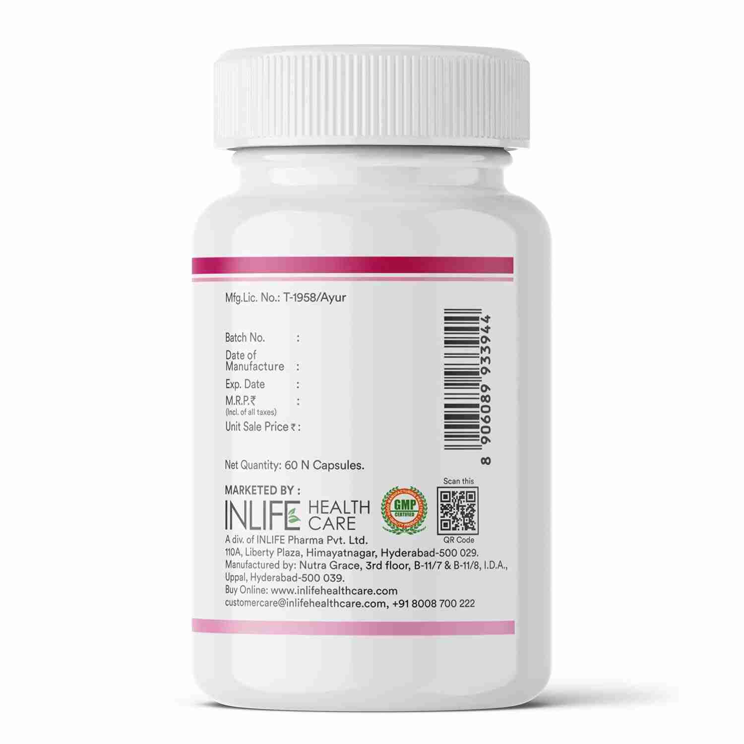Inlife | Vaginal Health Capsules for Hygiene Support with Neem Seed Oil (Nimba Taila) 500mg | Promote Healthy Vaginal Odor & Vaginal Flora | 60 Count