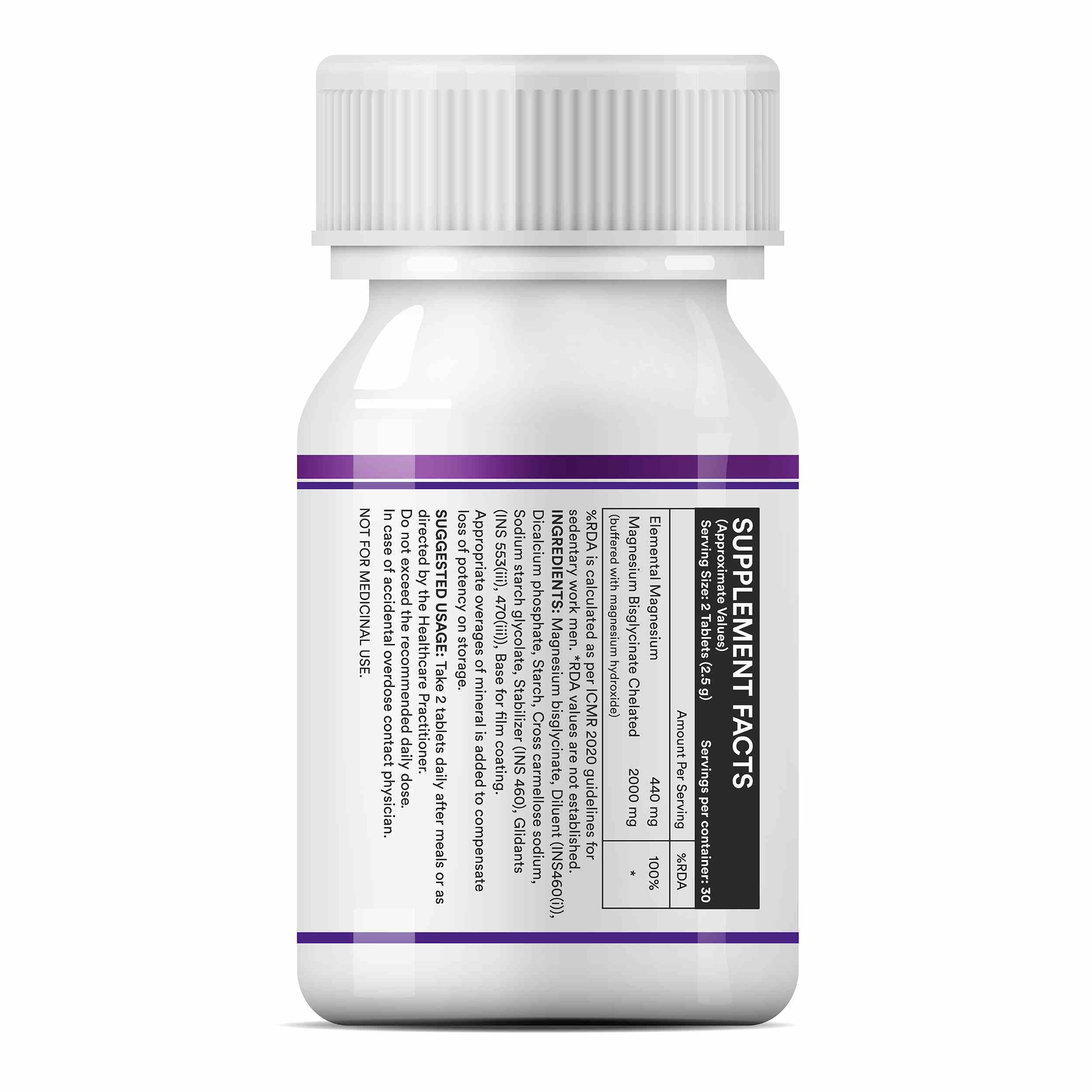 Inlife | Magnesium Glycinate 2000mg Chelated Forte | Bisglycinate Form | Muscle Recovery Sleep & Nerve Health | Men Women | 60 Tab