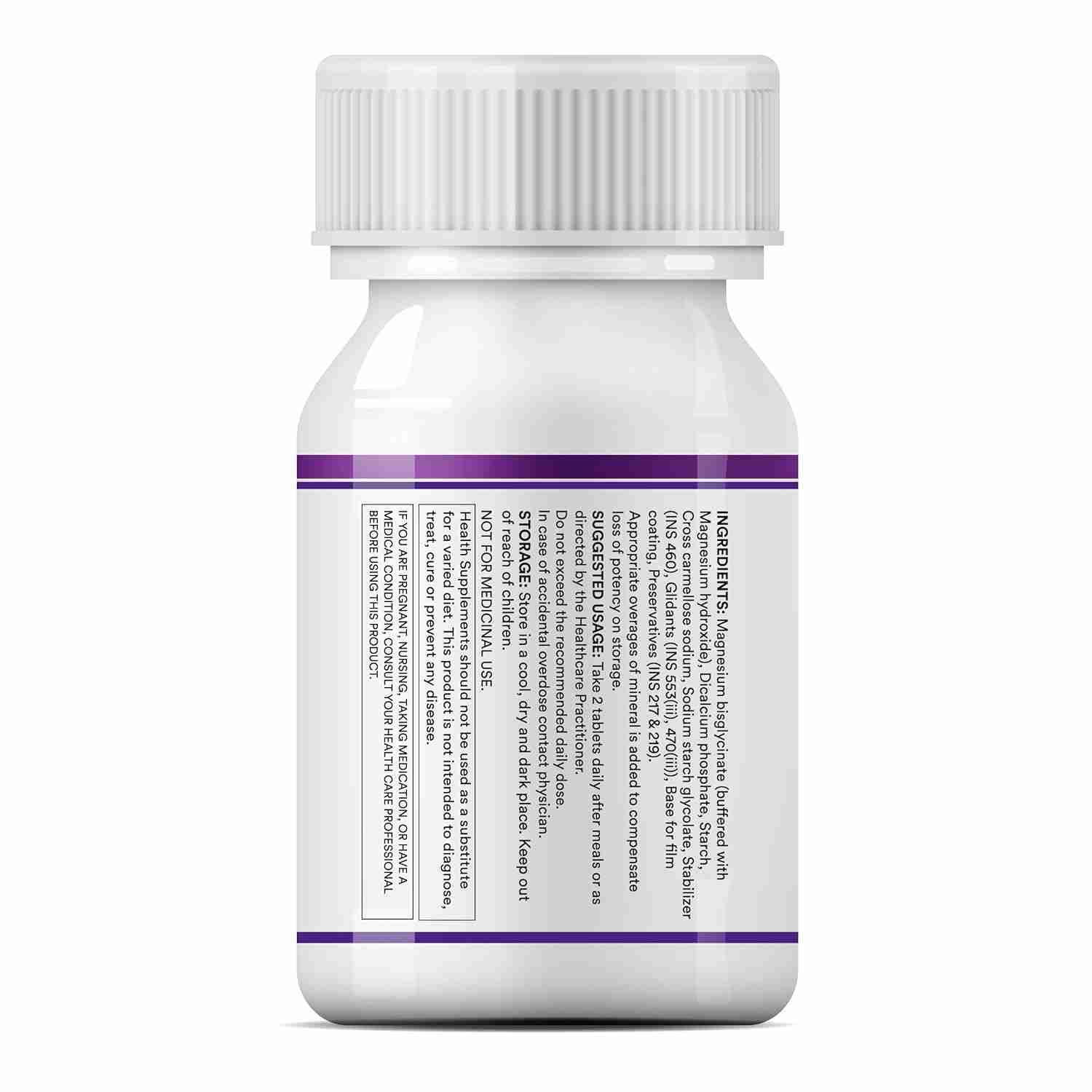 Inlife | Chelated Magnesium Glycinate Supplement 2000mg Per Serving, High Absorption for Relaxation & Healthy Muscle Function | 60 Tablets