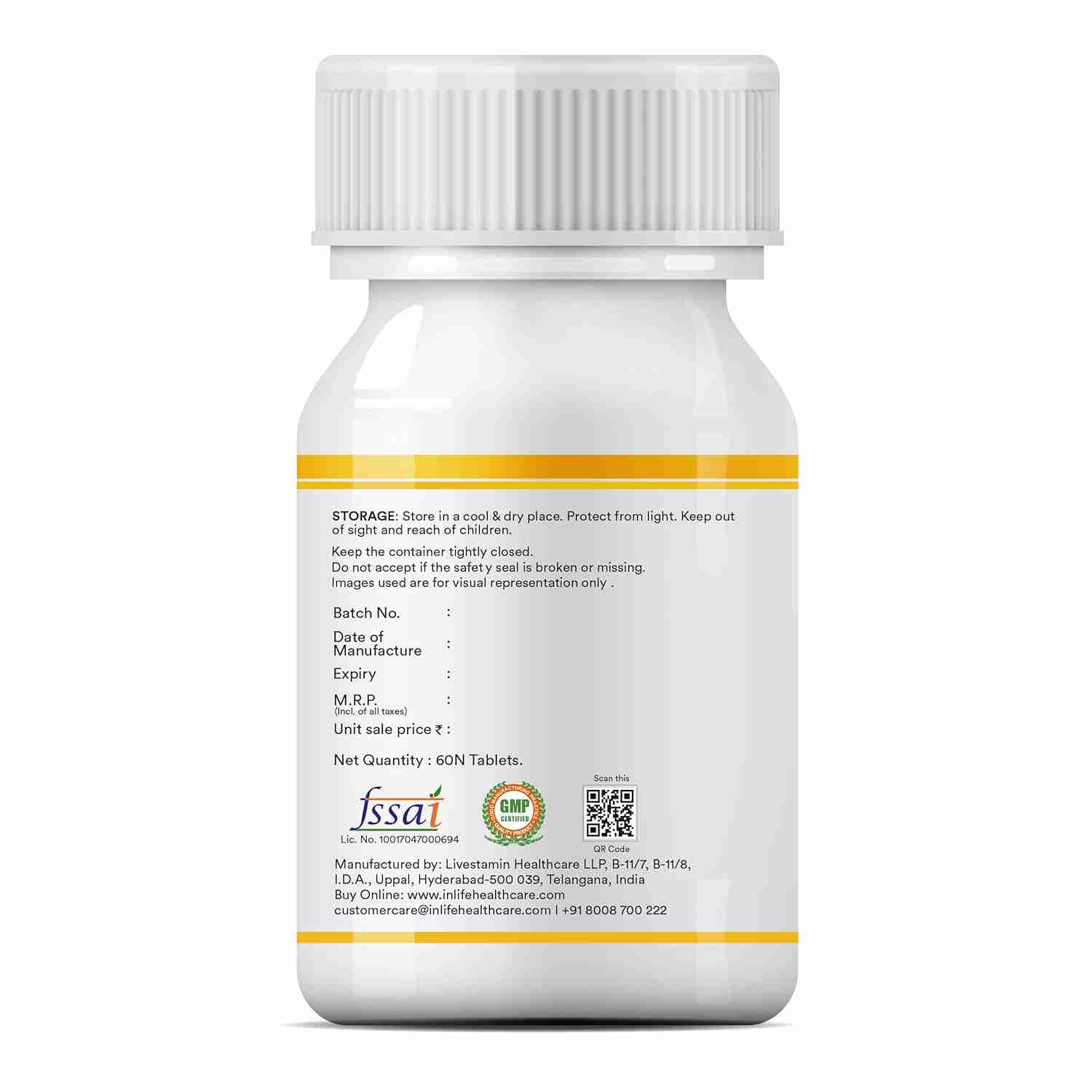 Inlife | Glucosamine Tablets for Joints with Chondroitin MSM Collagen Type II, Hyaluronic Acid, Vitamin D3 | Enriched with Boswellia, Rosehip, Curcumin | Knee Bone Cartilage Supplement | 60 Tablets
