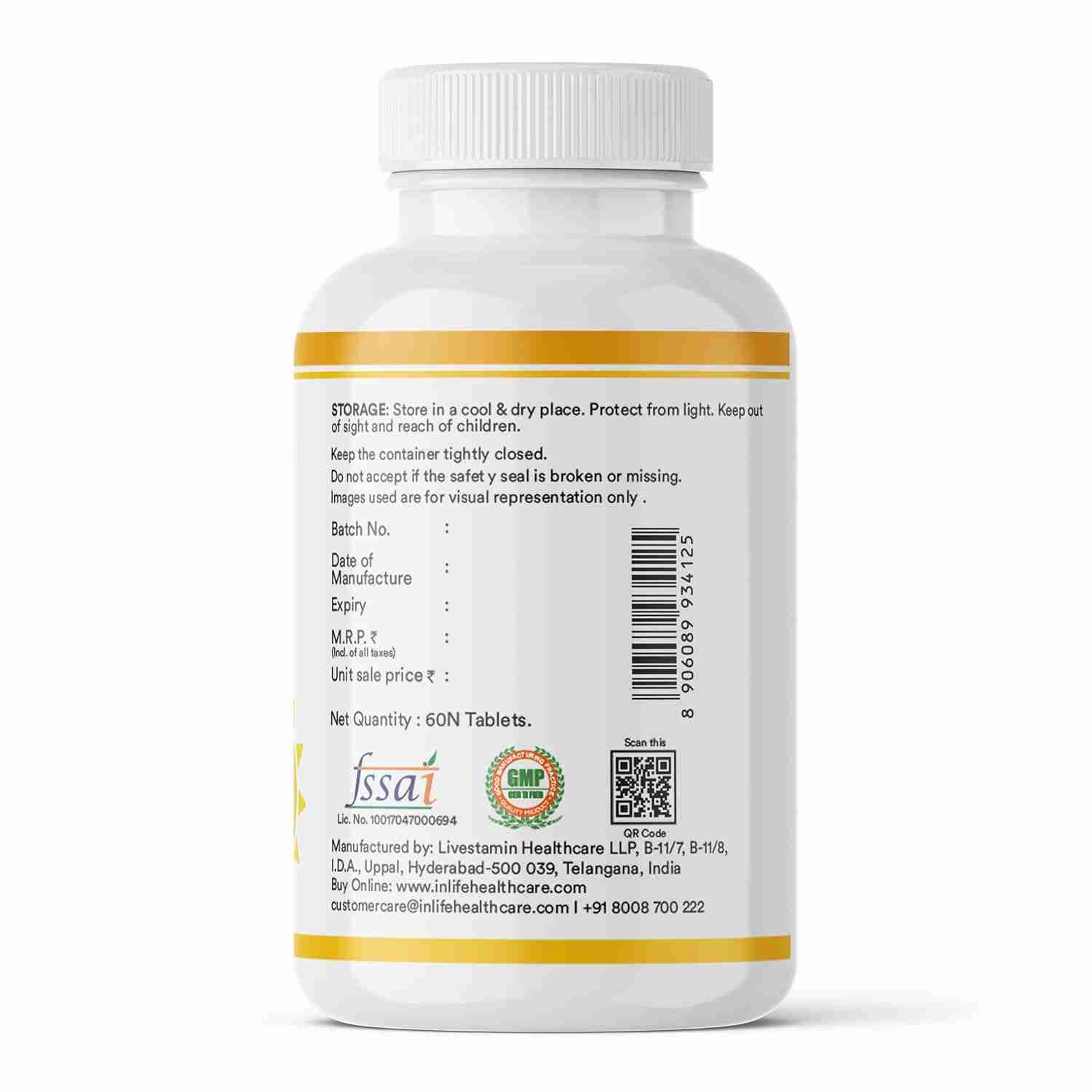 Inlife | Vitamin D3 K2 Supplement | Derived from Lichen (Plant Based) & Vitamin K2 (MK7) | Supports Bone, Teeth, Heart, Immunity, Mood, Strength, Recovery | For Men & Women | 60 Vegetarian Tablets