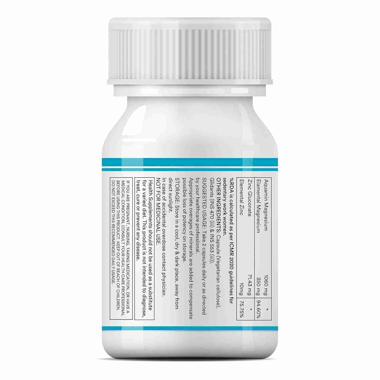 Inlife | Marine Magnesium Supplement 1060mg | Aquamin Mg Naturally Sourced from Red Algae with Zinc Gluconate | Multi|Mineral Complex | Supports Muscle Function, Energy, Metabolism & Daily Wellness | 30 Veg Cap