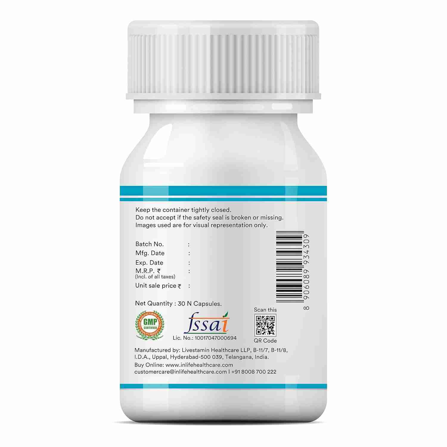 Inlife | Marine Magnesium Supplement 1060mg | Aquamin Mg Naturally Sourced from Red Algae with Zinc Gluconate | Multi|Mineral Complex | Supports Muscle Function, Energy, Metabolism & Daily Wellness | 30 Veg Cap
