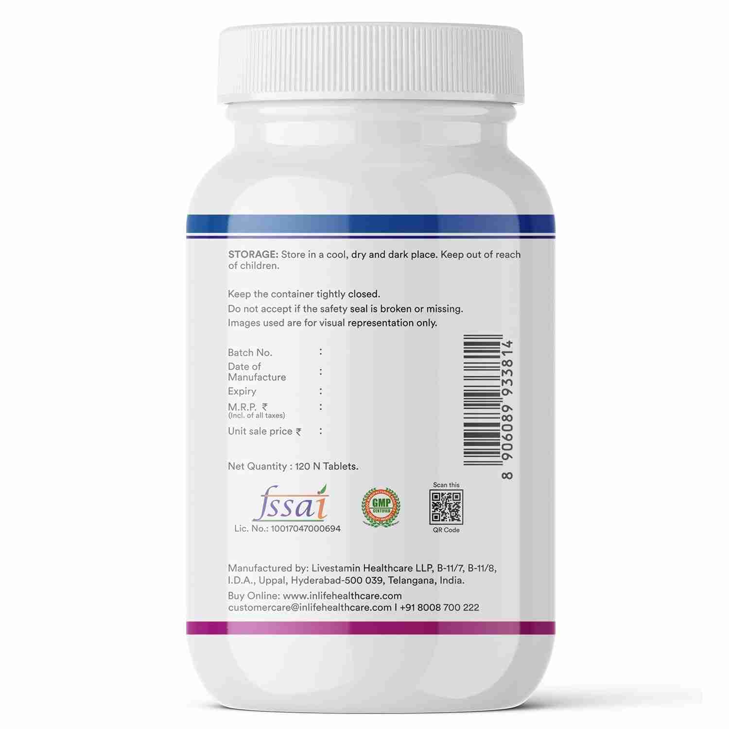 Inlife | Multivitamin Tablets For Men & Women with Ginseng & Prebiotic Probiotic | Multivitamin Supplement with Vitamin B12, C, D, E, Zinc & Biotin Nutrition Tablet | 120 Tablets