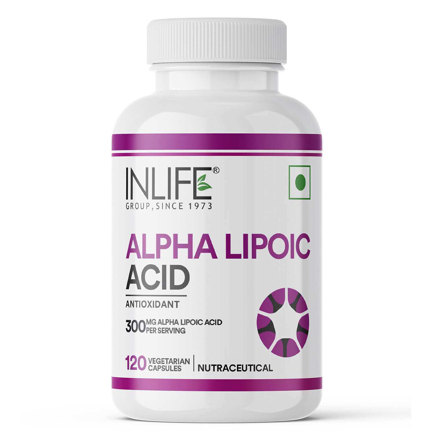 Inlife | Alpha Lipoic Acid ALA 300mg | Universal Antioxidant Supplement | Nerve Health & Energy Support | Men Women | 120 Veg Cap