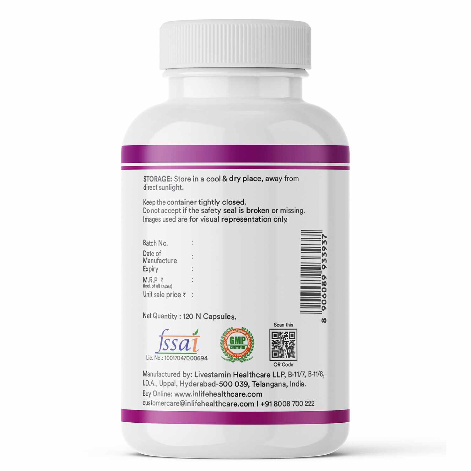 Inlife | Alpha Lipoic Acid ALA 300mg | Universal Antioxidant Supplement | Nerve Health & Energy Support | Men Women | 120 Veg Cap