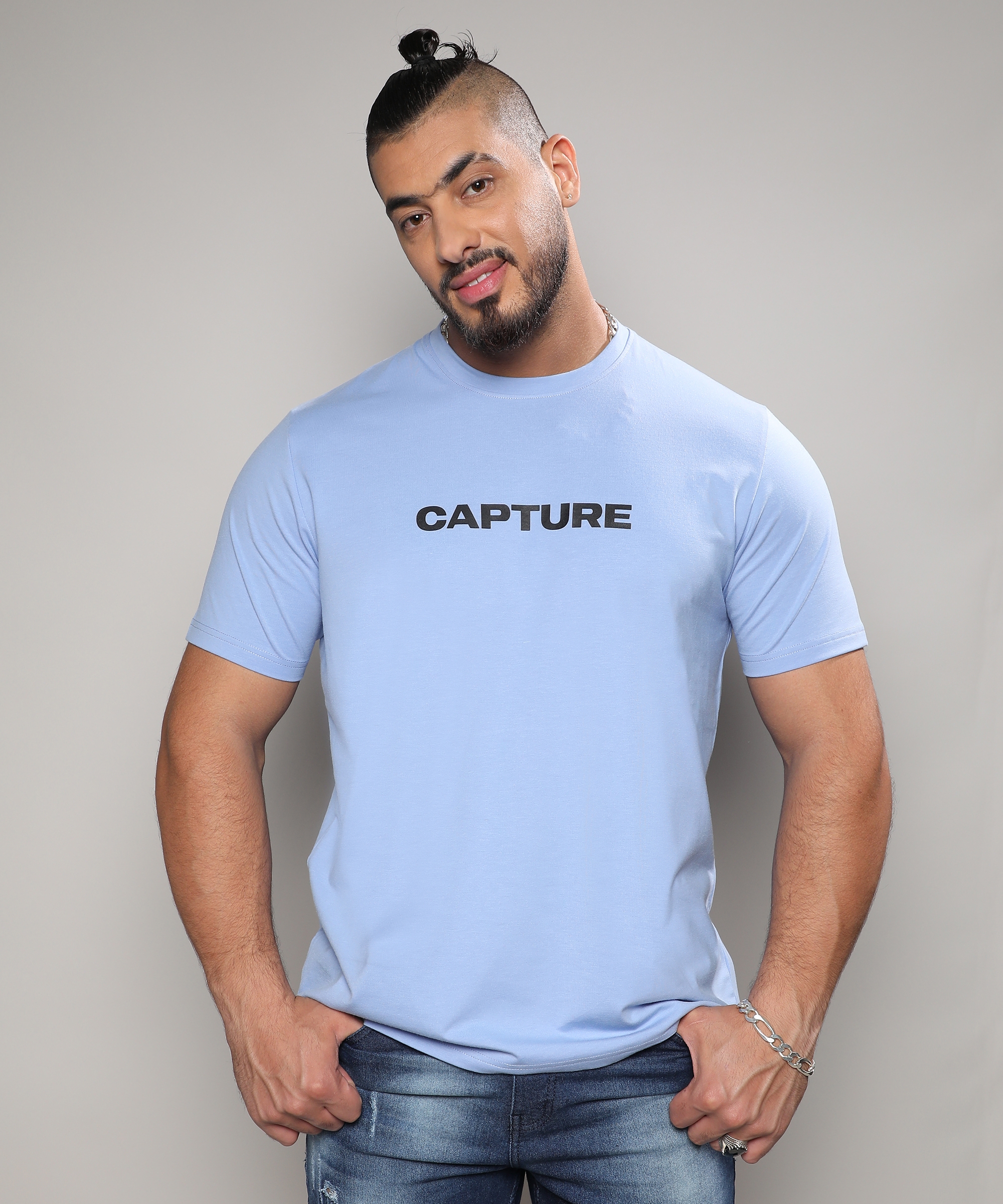 Instafab Plus | Men's Icy Blue Capture T-Shirt