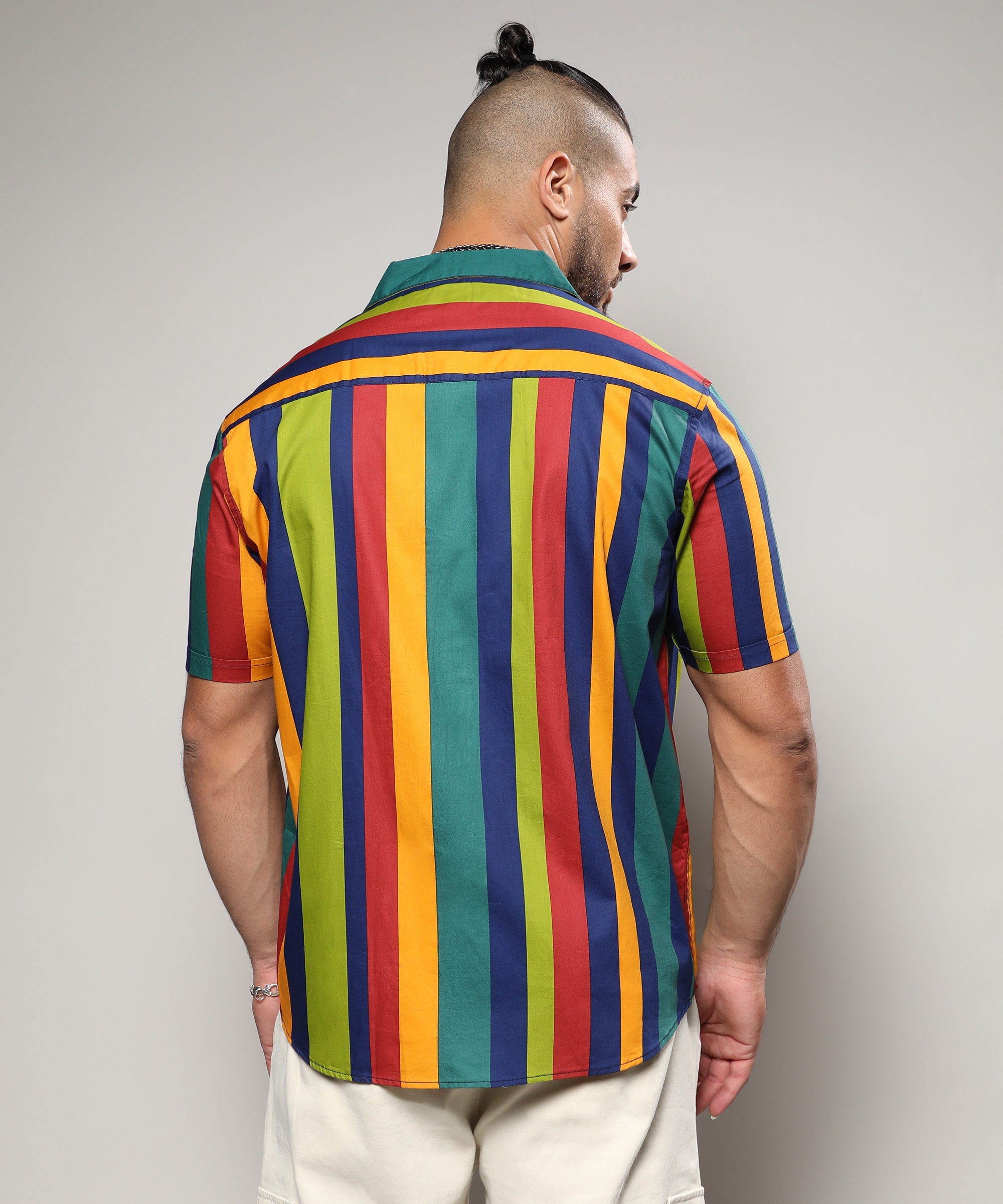 Instafab Plus | Men's Multicolour Awning Striped Shirt
