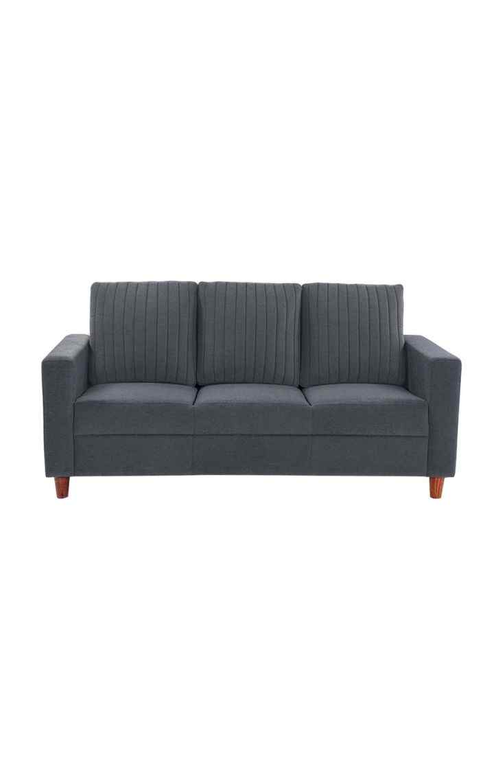 neudot Roman Sofa for Living Room |3 Persons Sofa|Premium Fabric with Cushioned Armrest | Solid Wood Frame|3 Seater in Graphite Grey Color