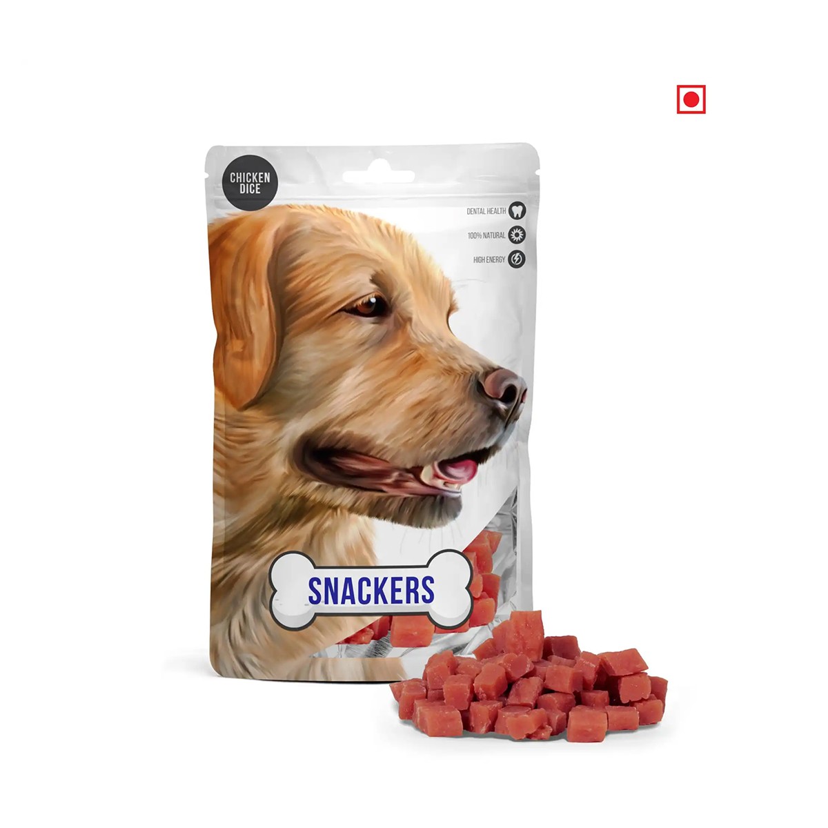 Snackers Chicken Dice Dog Treats – 70g