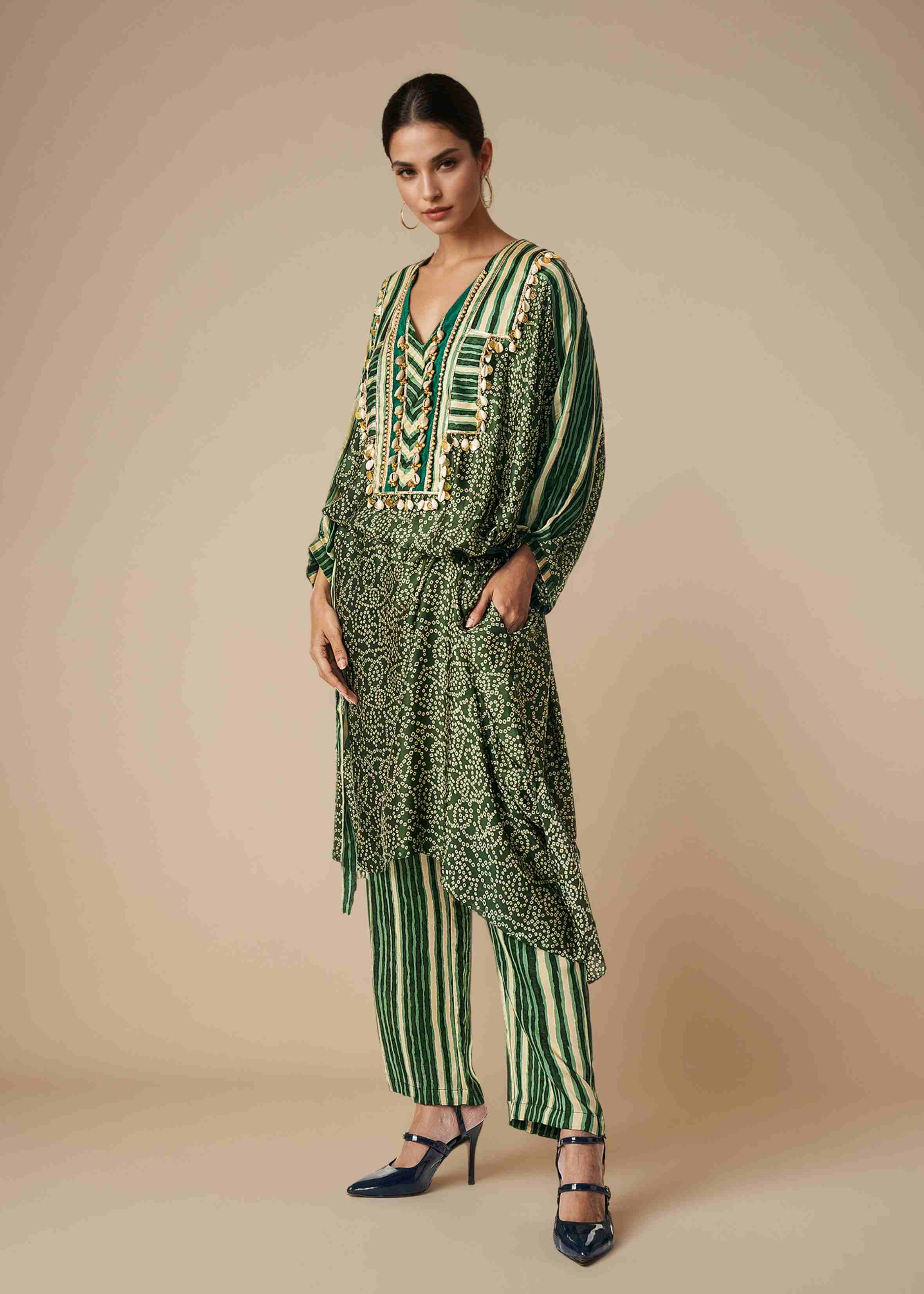 Olive Belted Kaftan