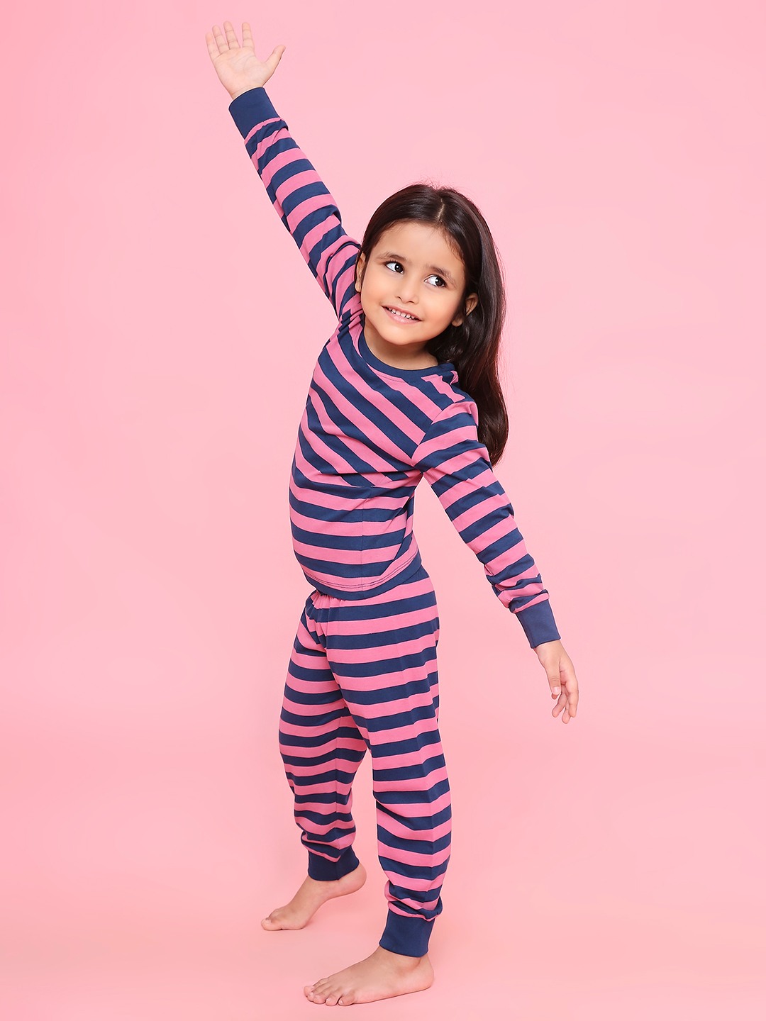 Girls- 2 piece printed cotton jogger lounge set