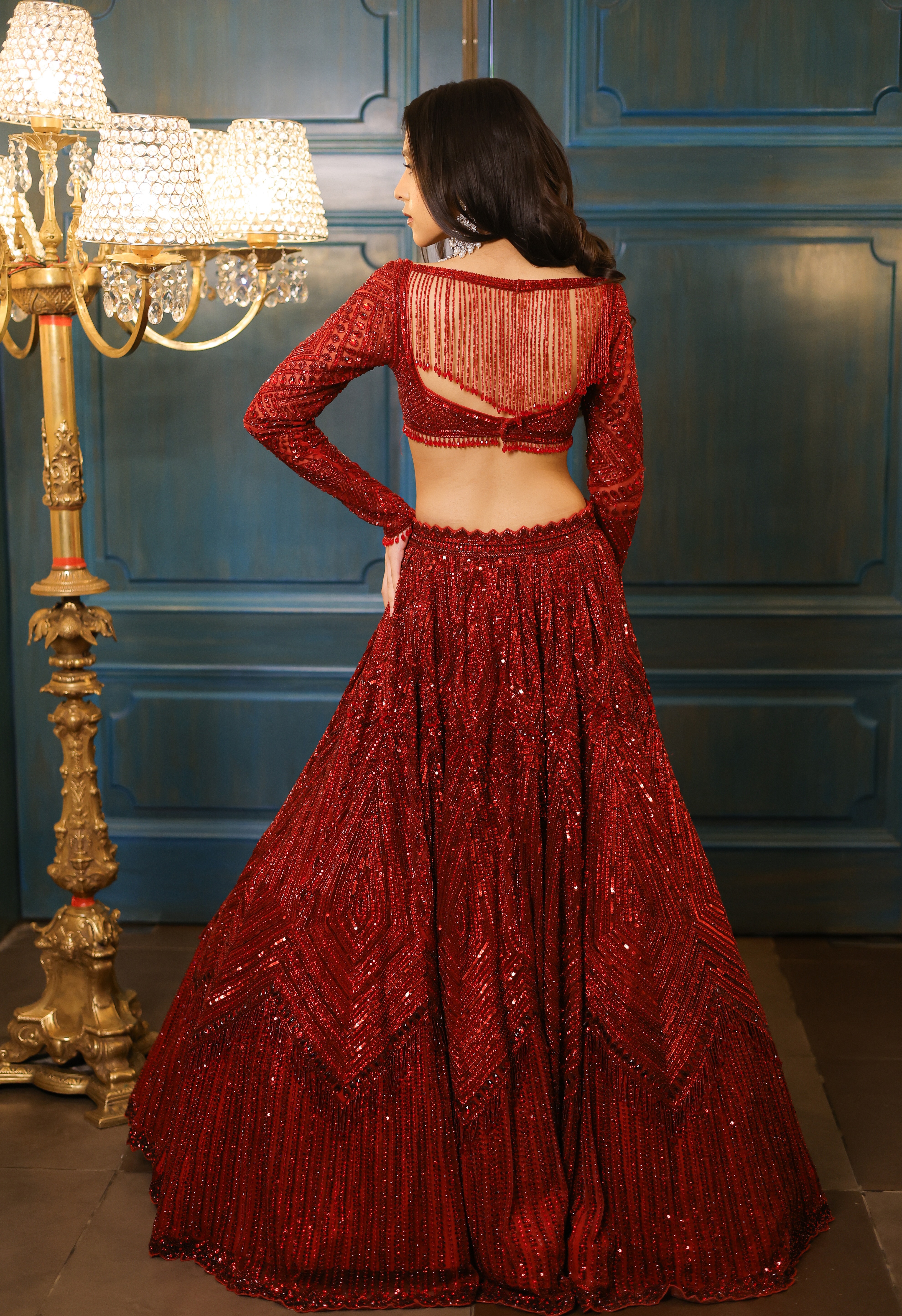 Rida Maroon Lehenga Set