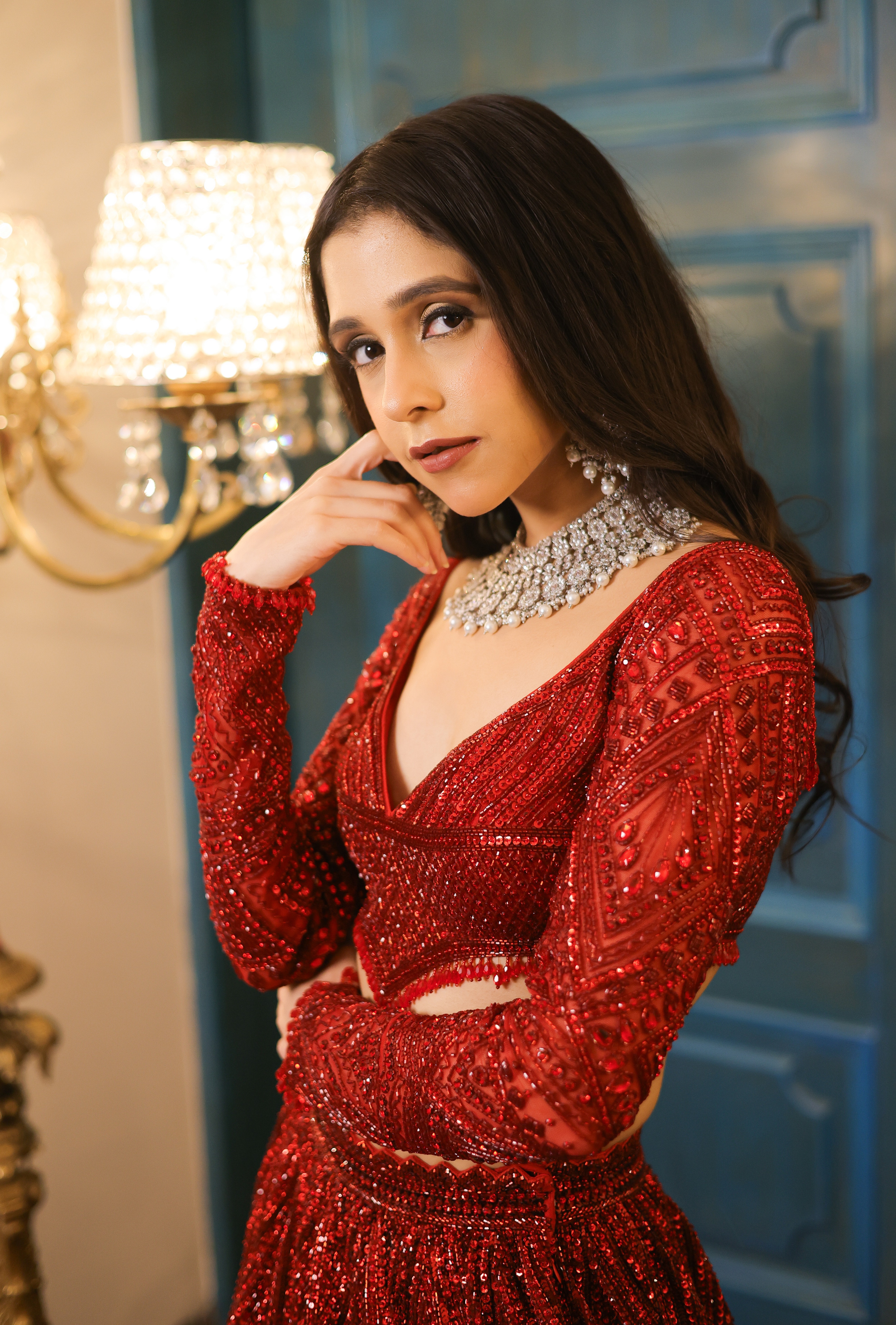 Rida Maroon Lehenga Set