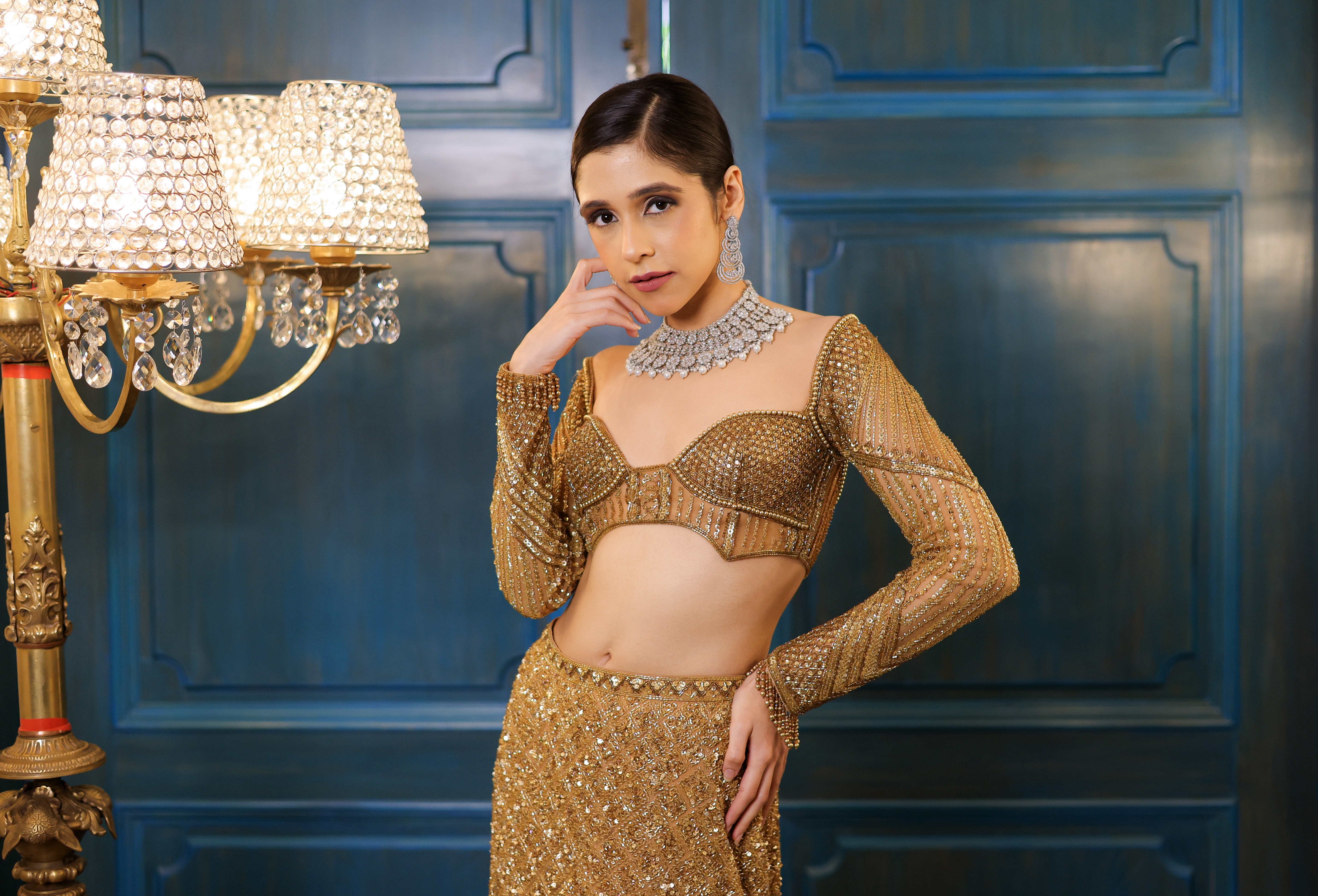 Stella Gold Fishcut Lehenga