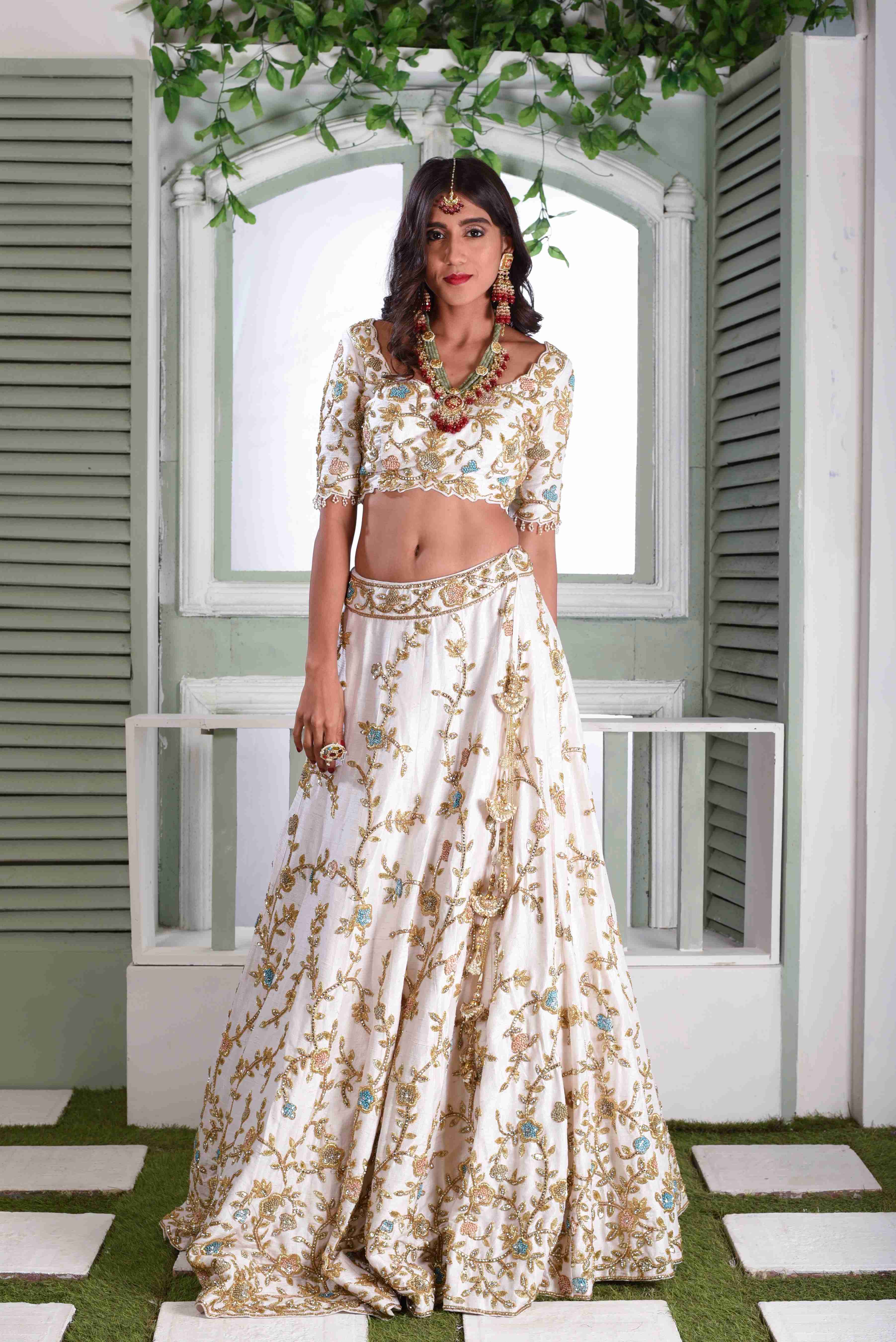 Debby Ivory & Gold Lehenga