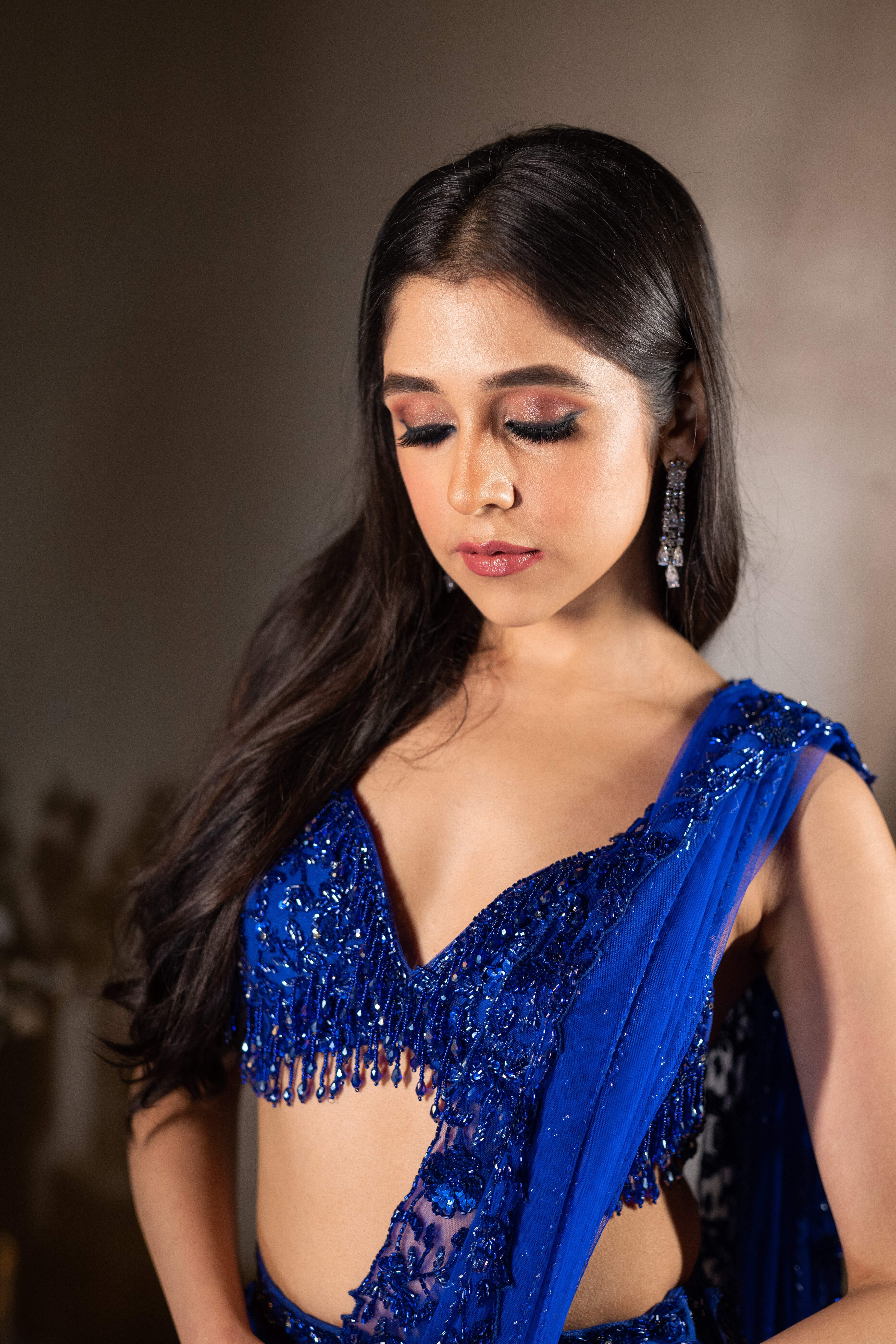 Electric Blue Fishcut Lehenga