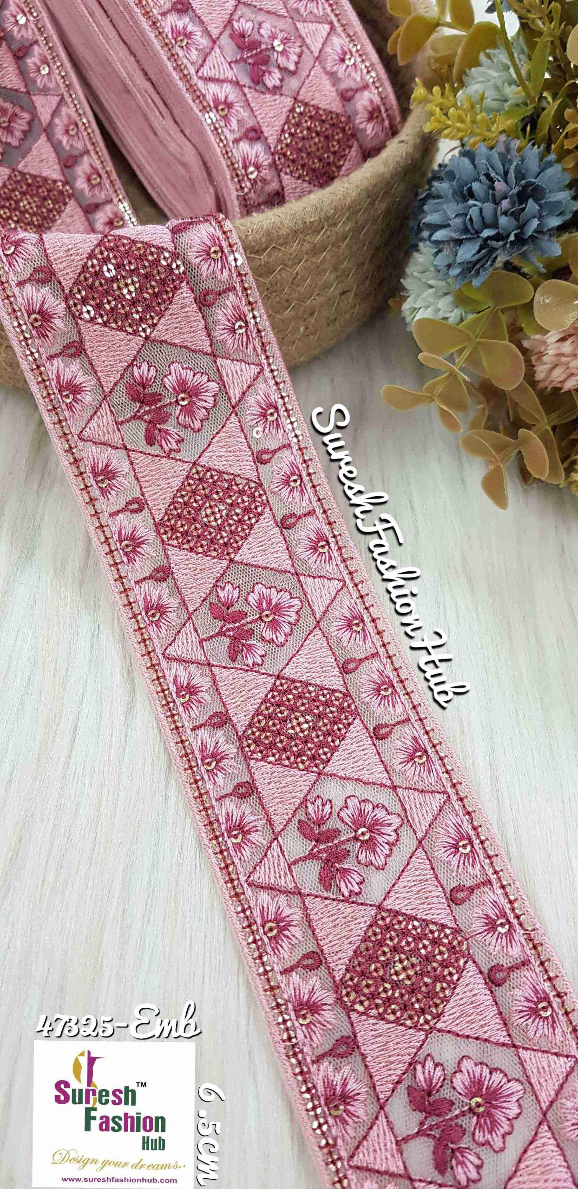 Gajari Embroidery Tone-to-Tone Lace