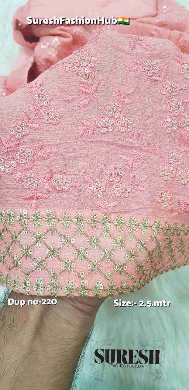 Gajri Jal Floral Embroidered Dupatta with Sequin Zari Border-220