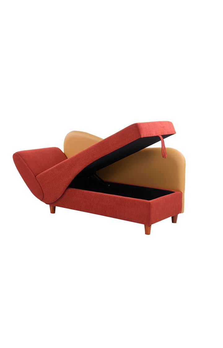 Viva Storage LHS Chaise Lounger Rusty Cider Orange Colour