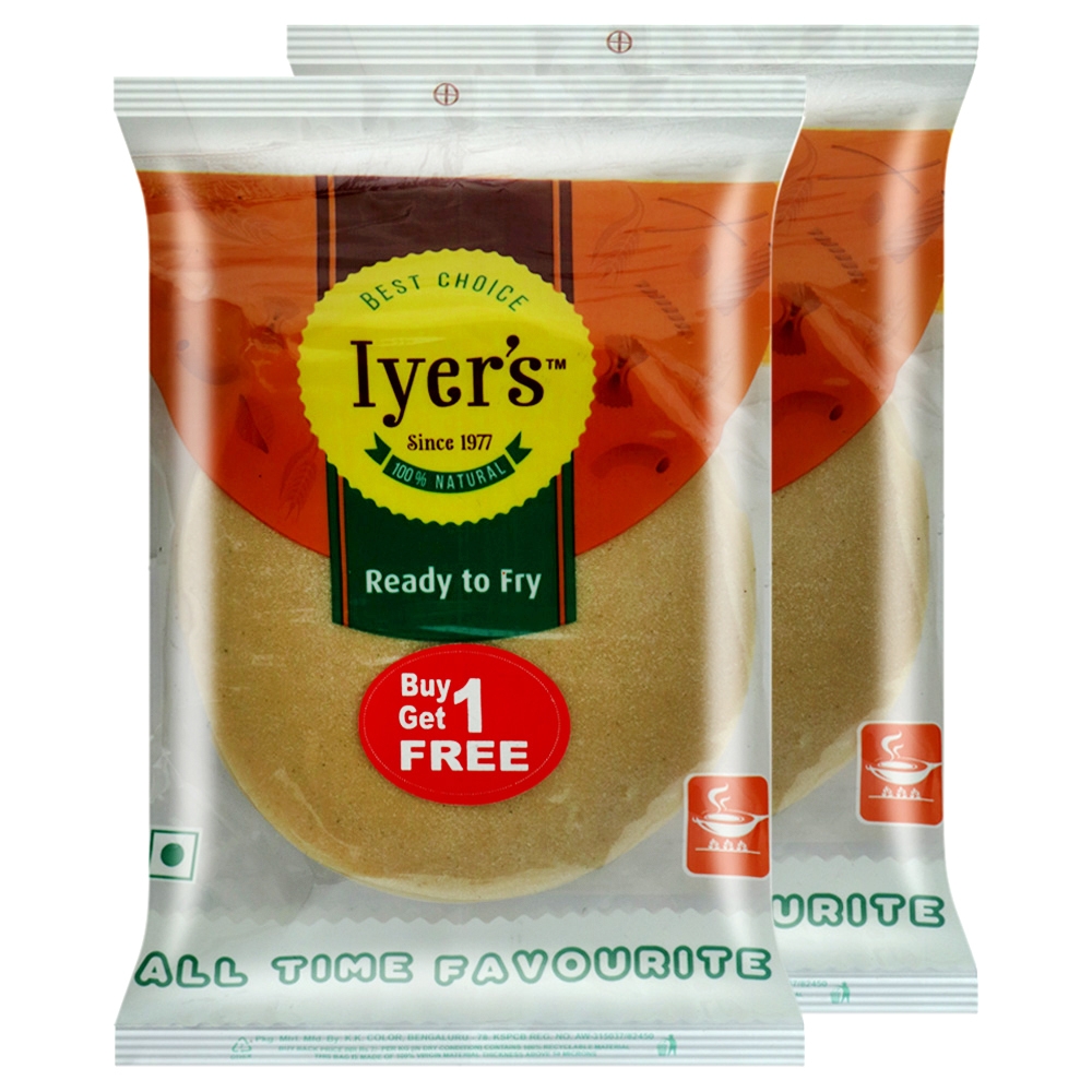Iyer's Plain Papad 180 G (Buy 1 Get 1 Free)