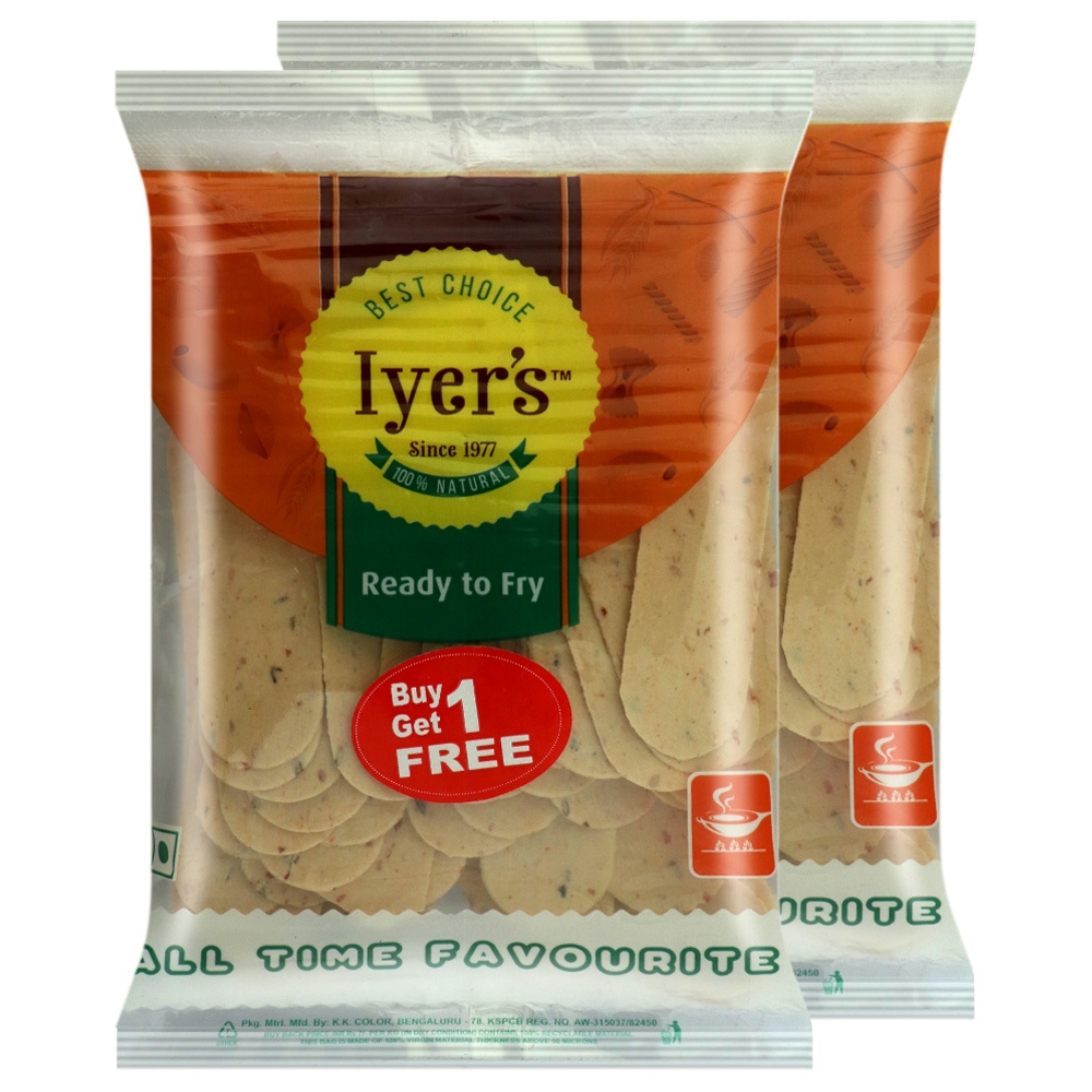 Iyer's Long Chips Masala Papad 120 G (Buy 1 Get 1 Free)