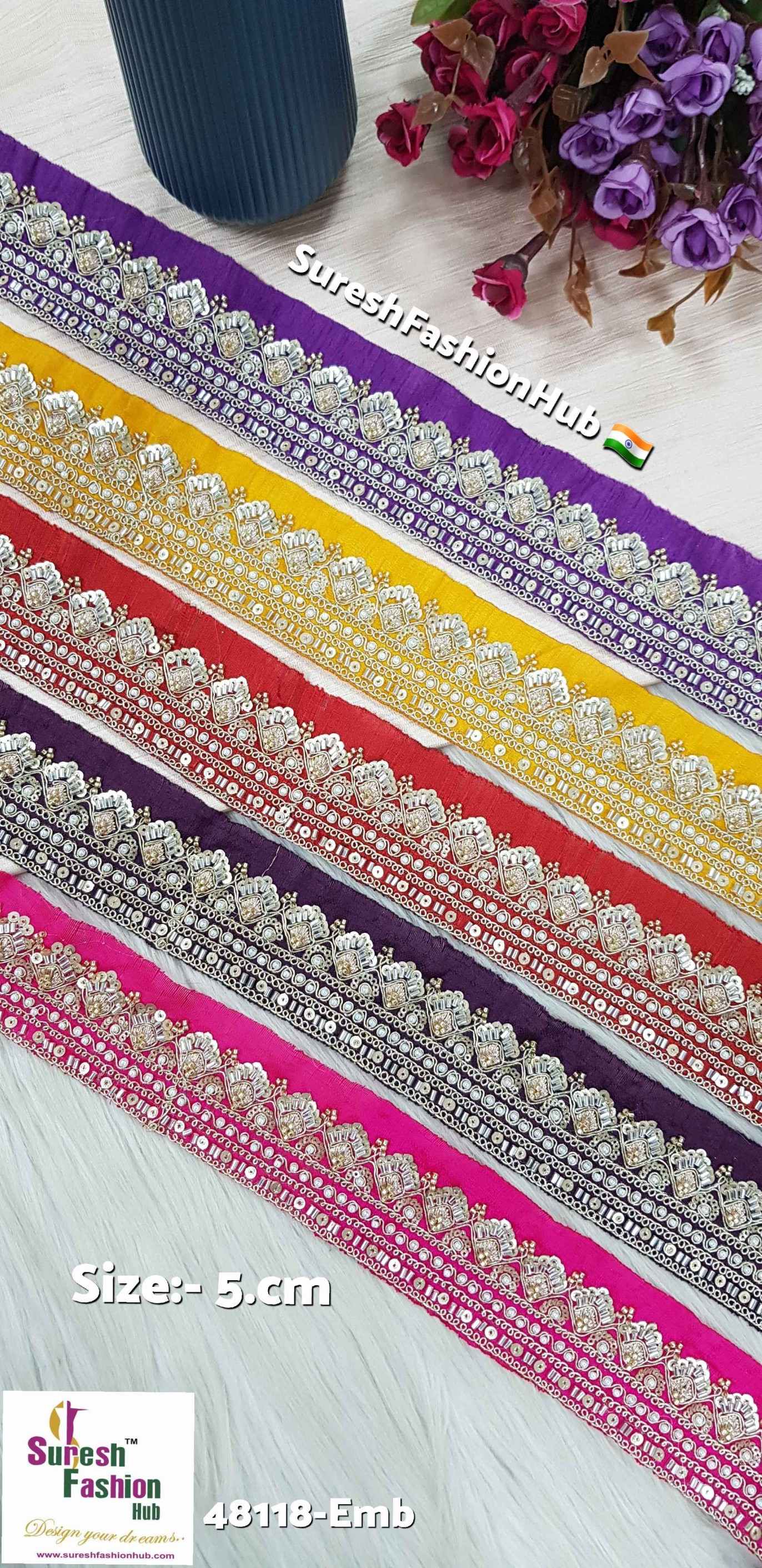 Gajri Pink  Blush Gajri Embroidery Lace