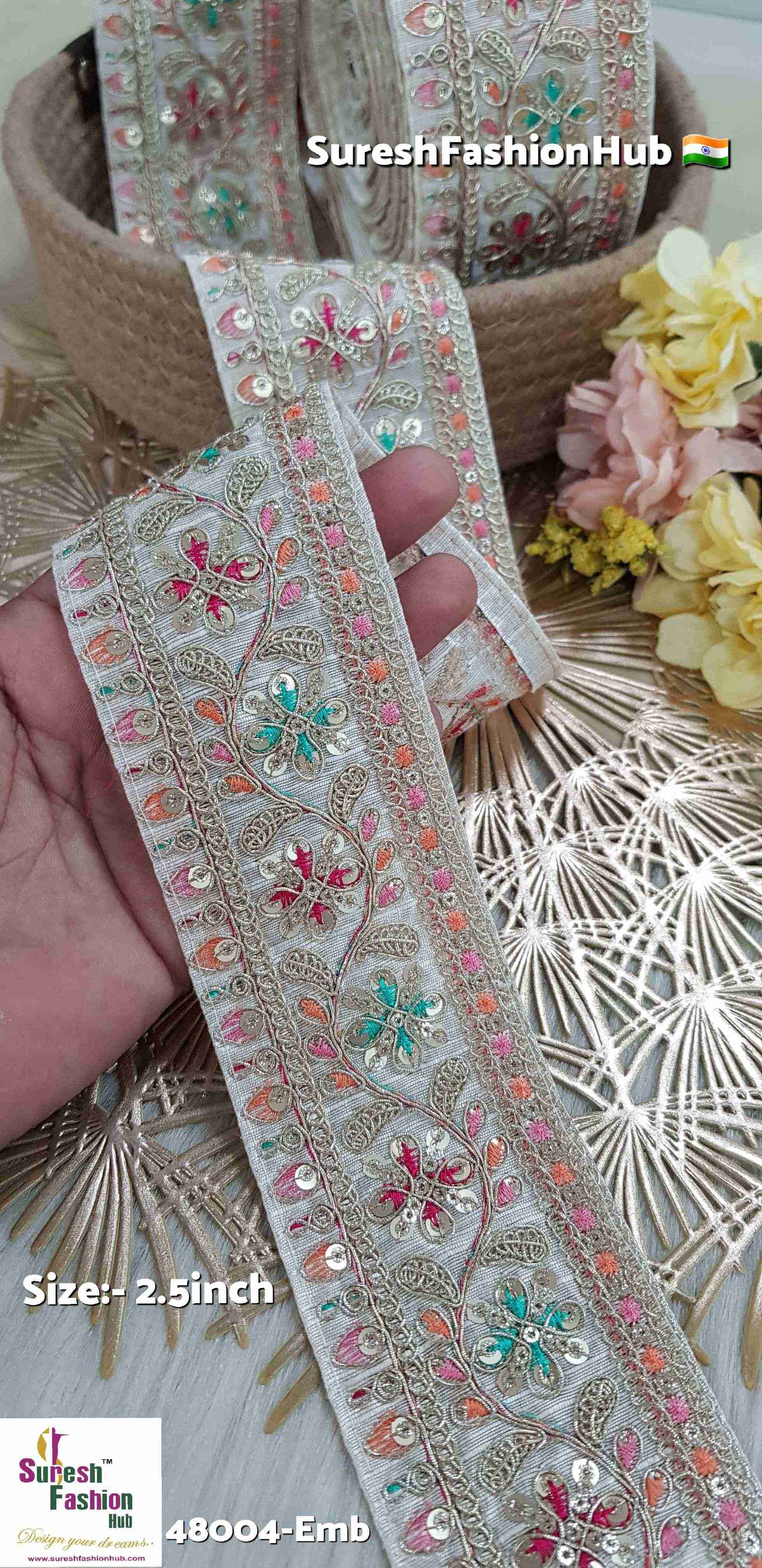 Beige Net Sabya Pearl Bloom Embroidery Lace