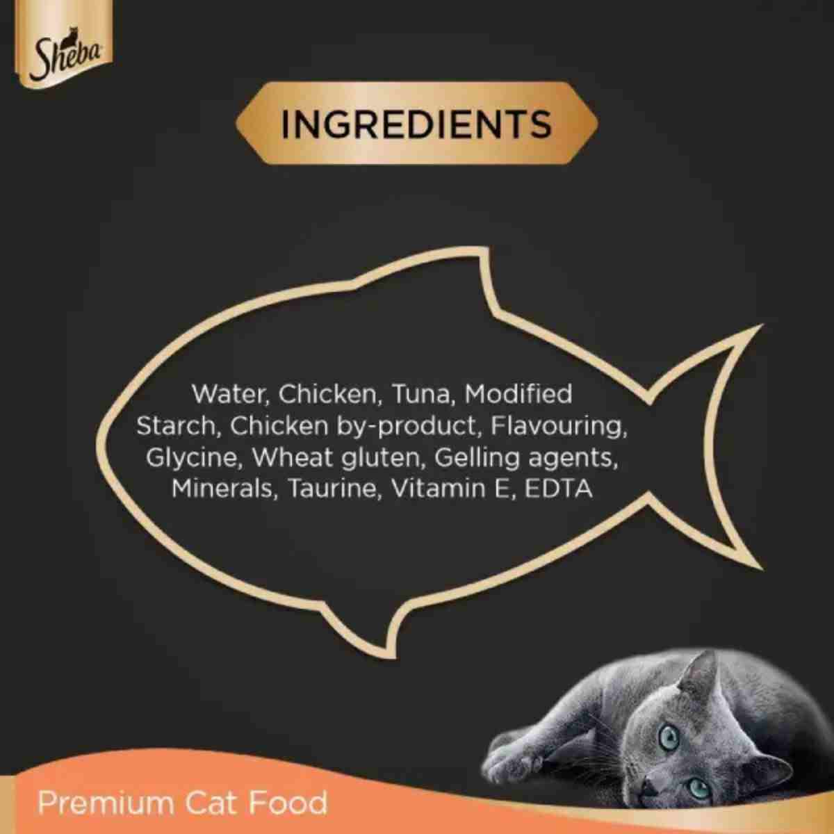 Sheba Chicken with Tuna in Gravy Wet Cat Food, 70g
