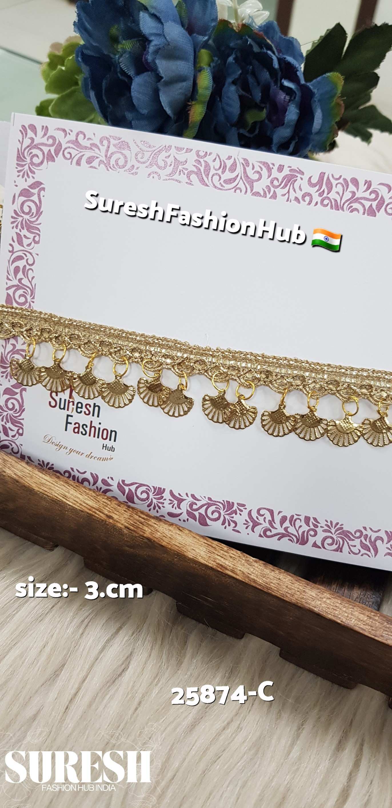 Scallop Leaf Jhalar Hanging Lace