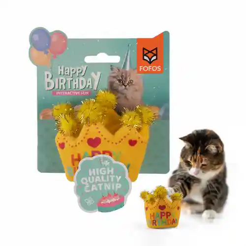 Barkbutler Fofos Birthday Crown Catnip Toy for Cats