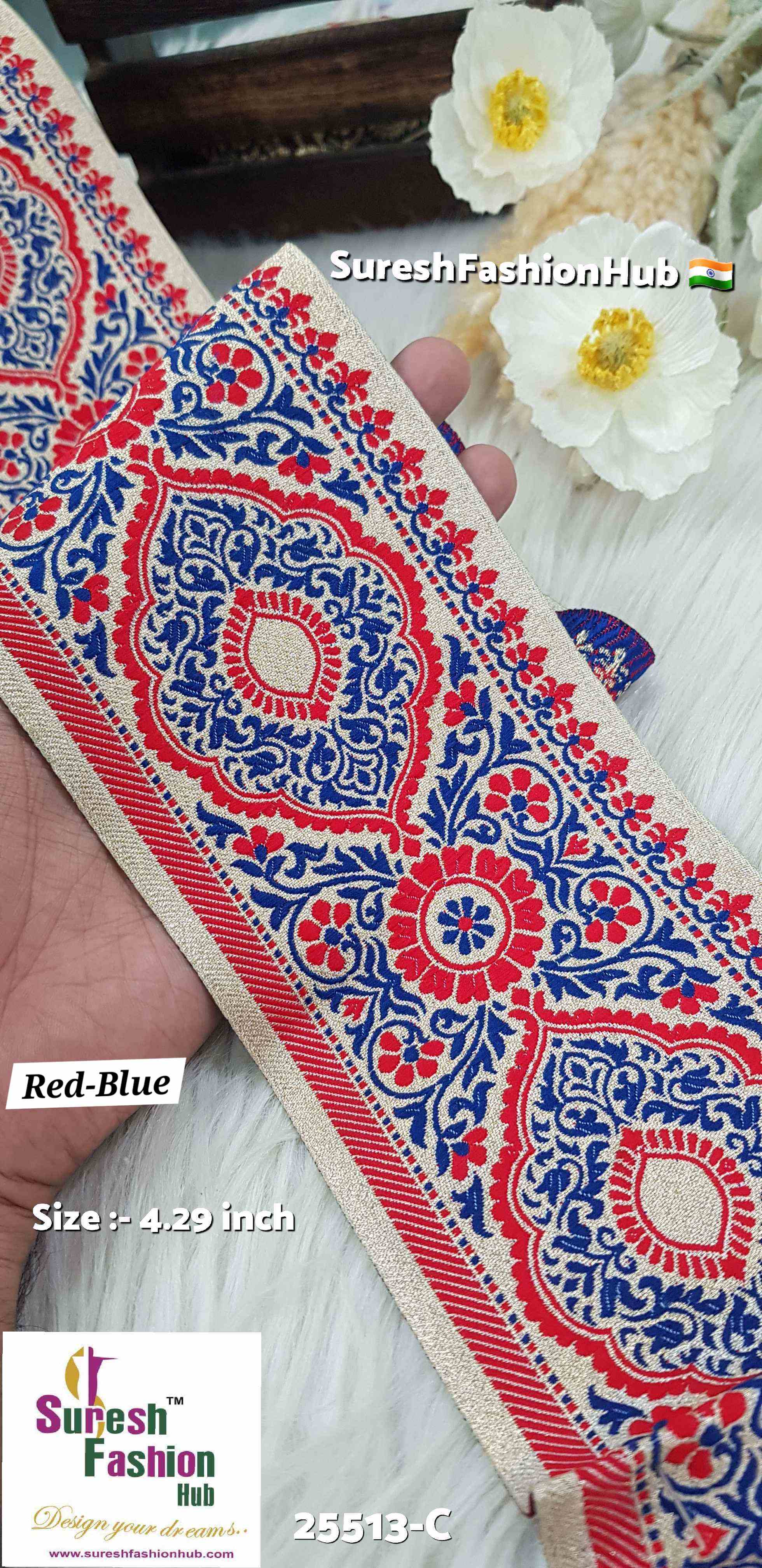 Certainly! Here are some ALT text suggestions that incorporate a variety of keywords to help improve your visibility on Google: 1. "Navratri Banarasi Laces - Traditional Indian Festive Laces" 2. "Golden Silver Banarasi Lace - Elegant Metallic Trims for Garments" 3. "Cutwork Banarasi Laces - Intricate Openwork Designs"