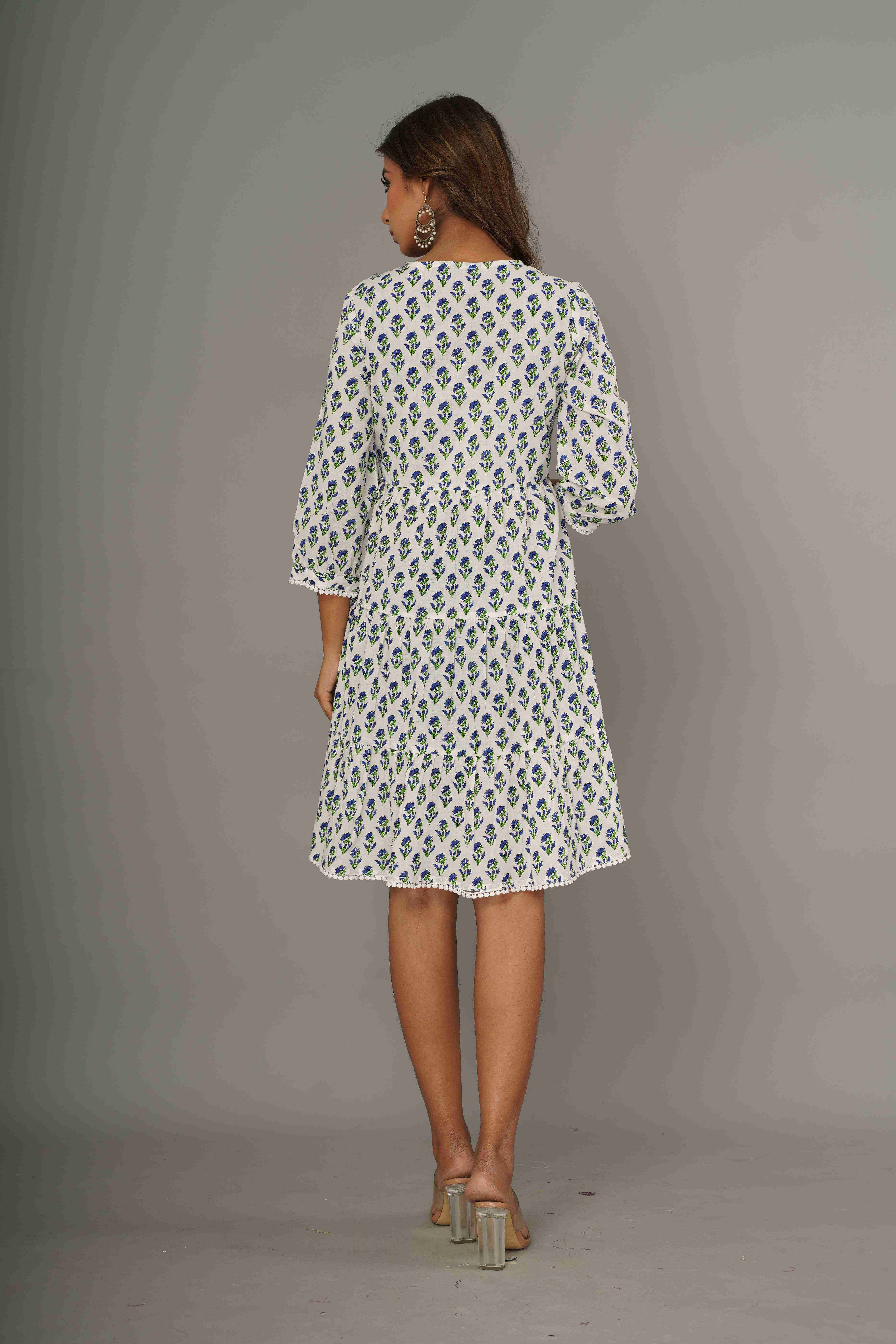 Women White Ethnic Motifs Printed Pure Cotton dress