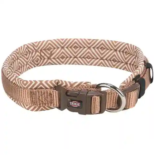 Trixie Premium Extra Wide Neoprene Padded Collar for Dogs, Boho Diamond/Caramel