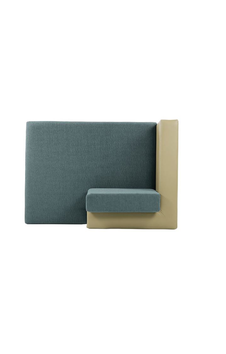 neudot Hailey Duet Fabric 1 Seater Left Aligned Chaise | Lounger | L Shape | LHS | Comfortable Sofa Dual Color | Living Room | Bed Room | Castle Green Colour