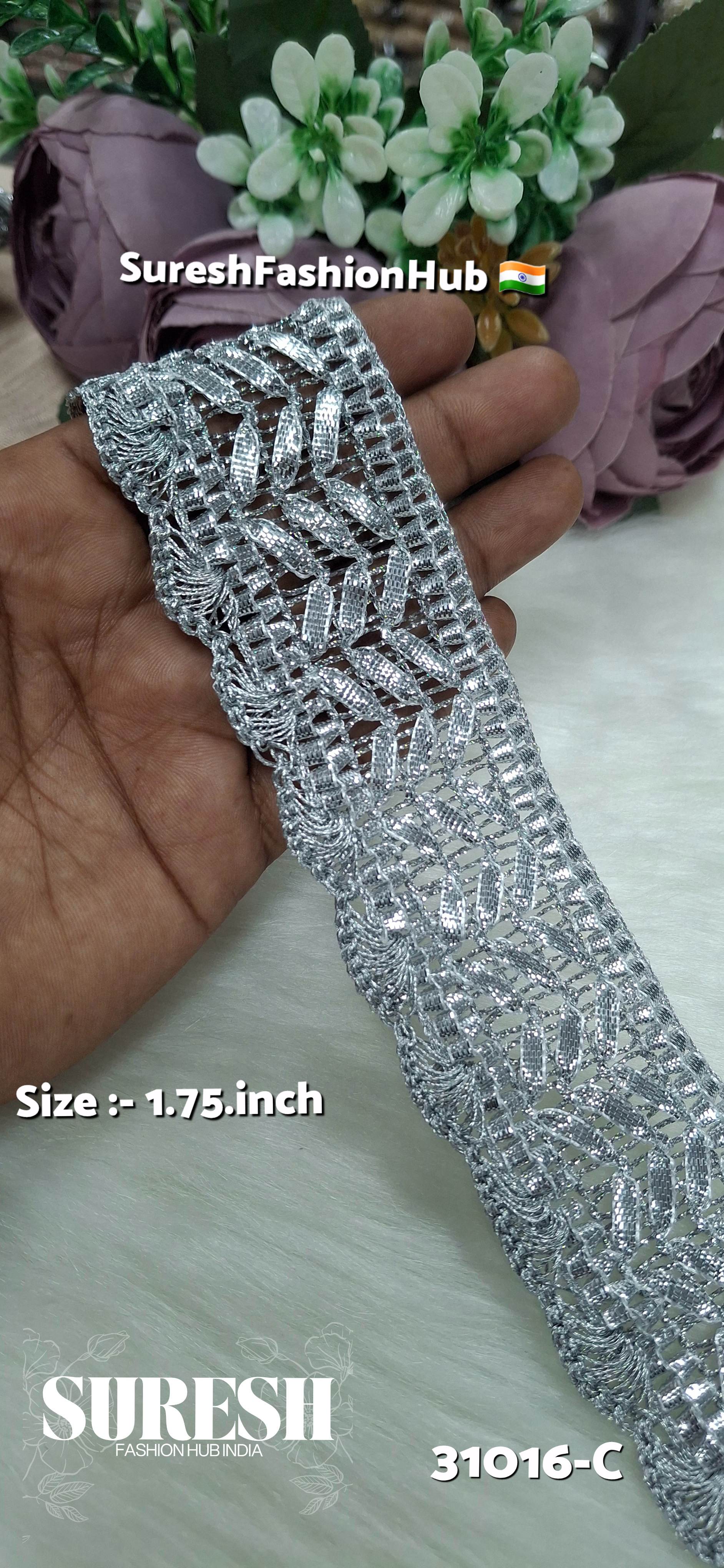 Silver Gota Scalloped Jhalar Lace