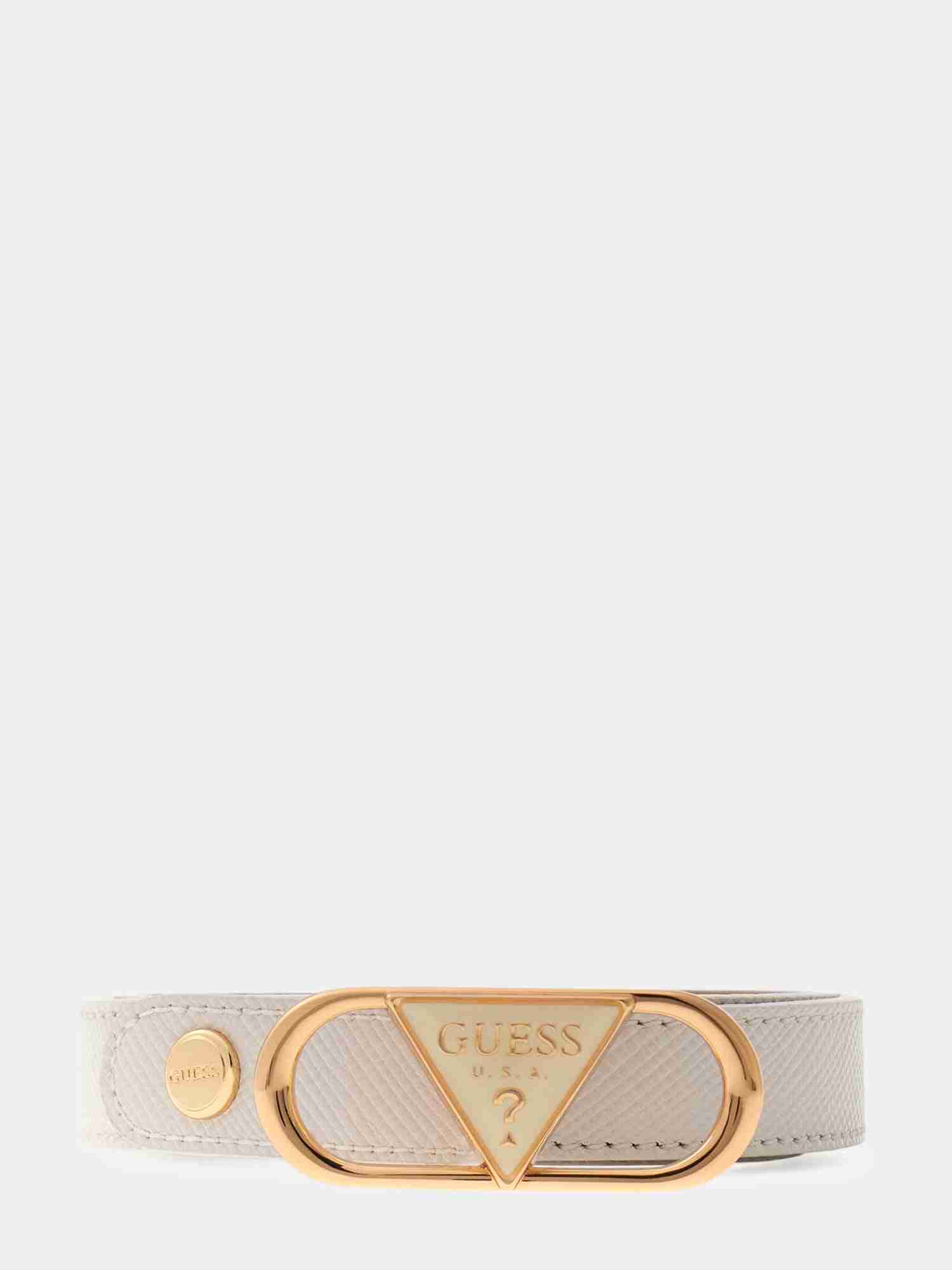 Guess Off White Polyester Solid Women Belt